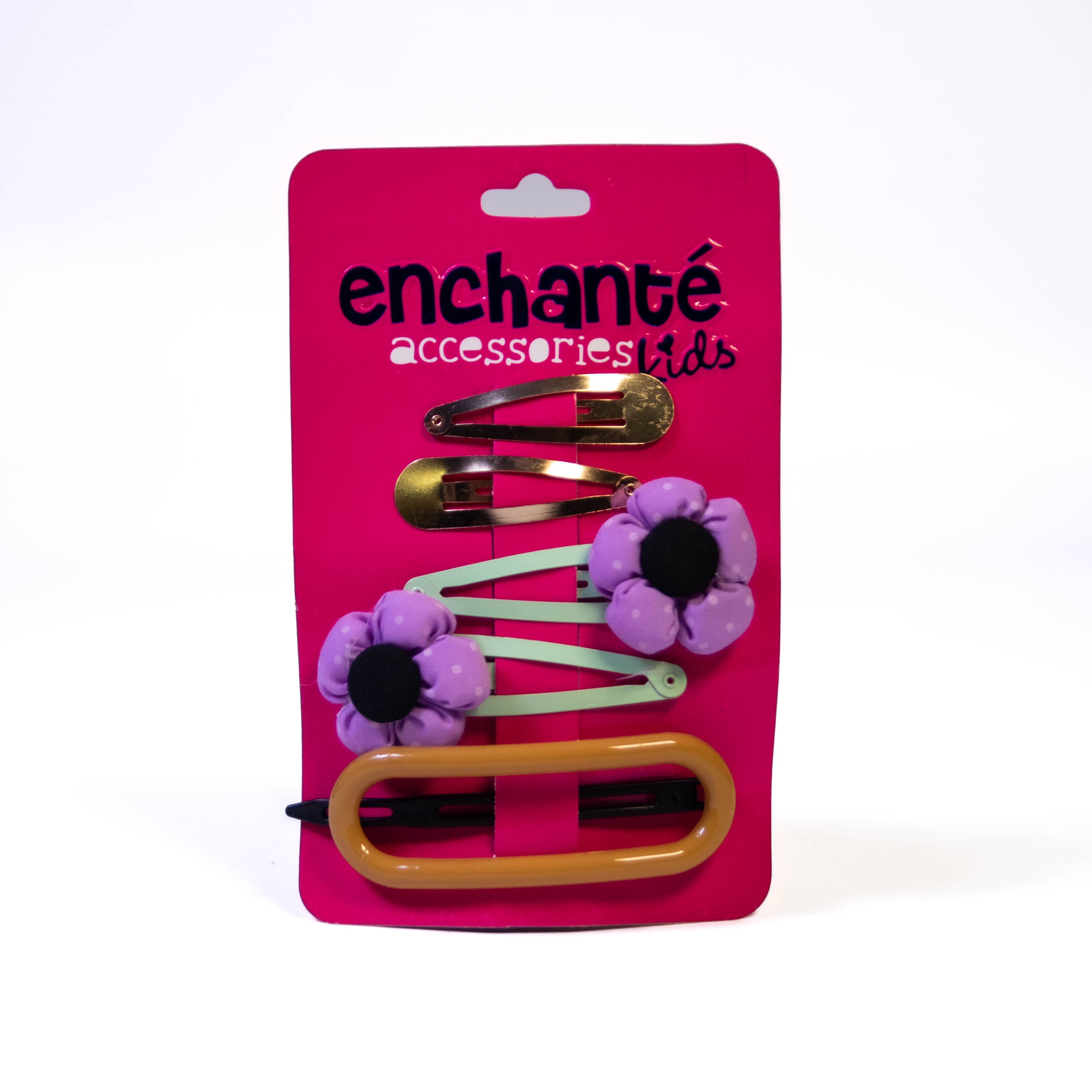 Complete Hair Accessories Set: Pack of 5 - Brown Hair Clip, Blue Flower Hair Pins, and Golden Basic Hair Pins