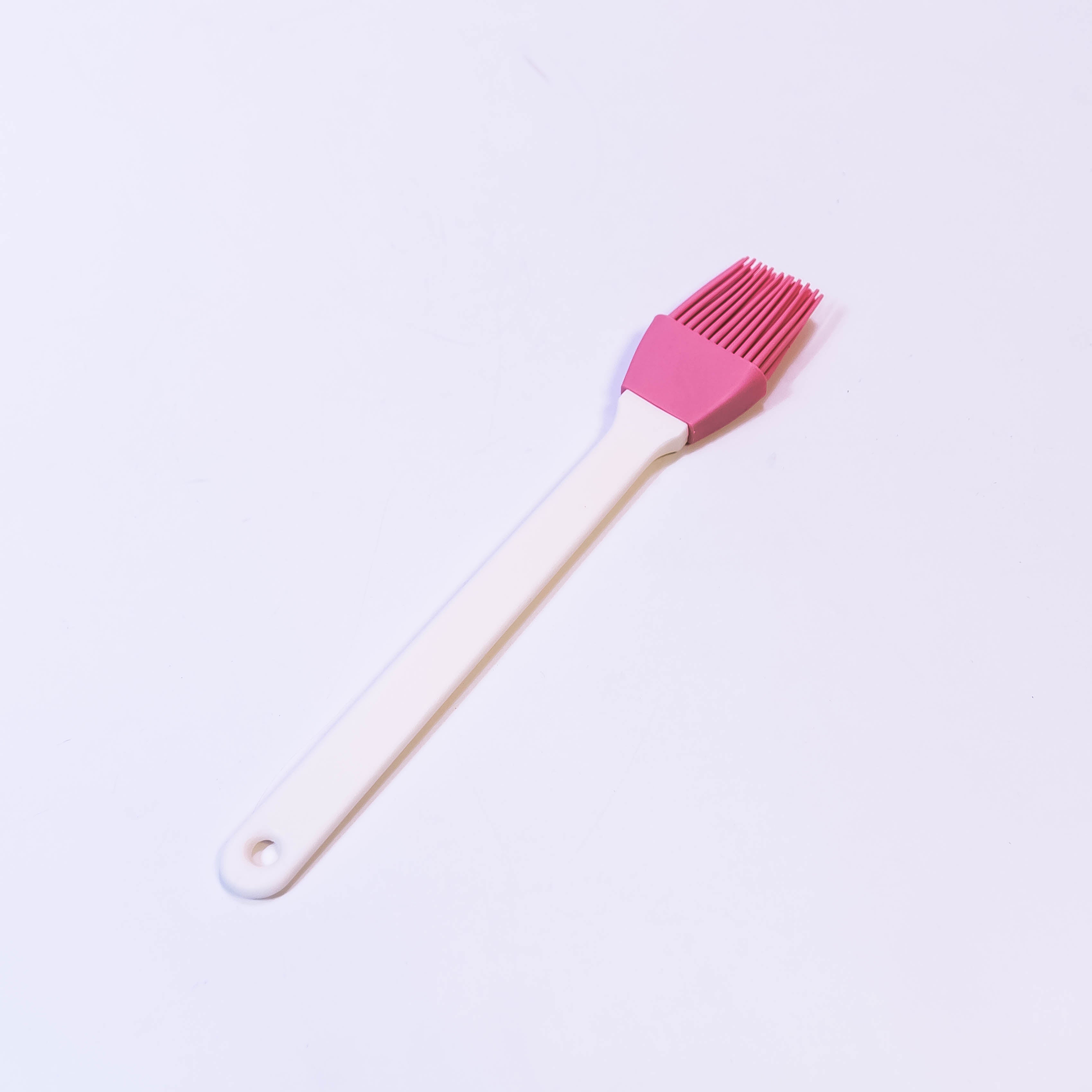 Pink Silicone Brush with 8-Inch Plastic Handle