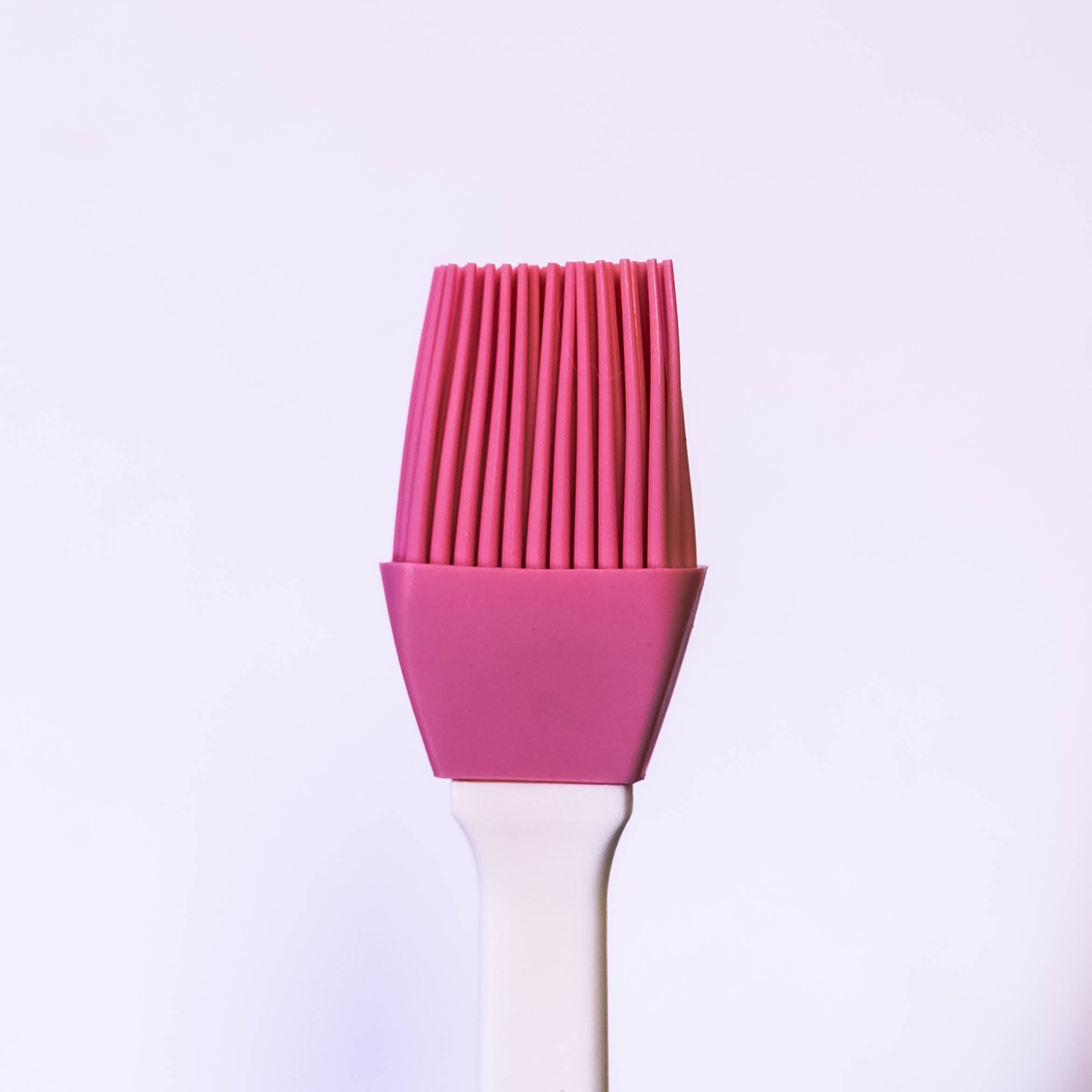 Pink Silicone Brush with 8-Inch Plastic Handle