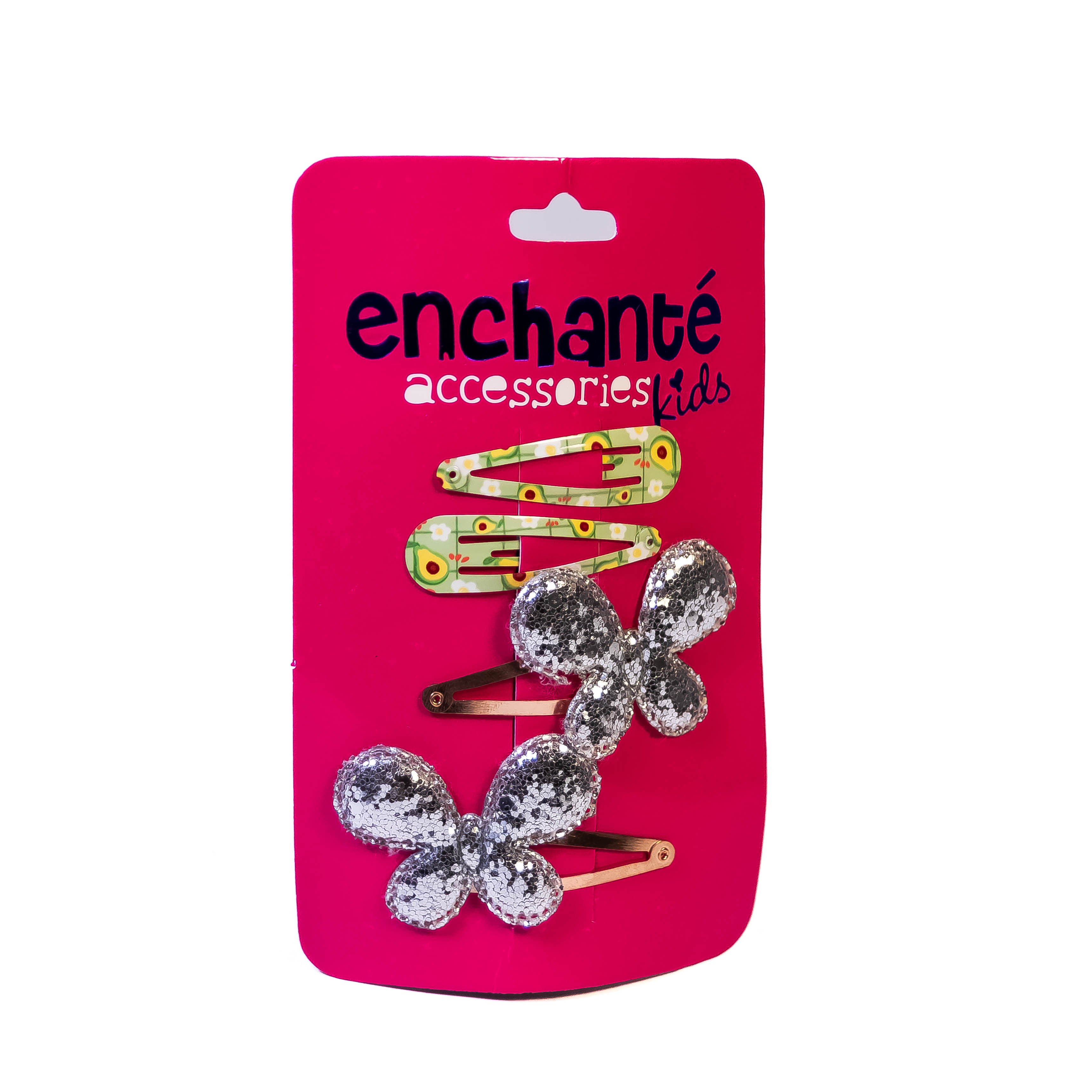 Elegant Hair Accessories Duo: 2 Golden Basic Hair Pins and 2 Glitter Butterfly Style Hair Pins