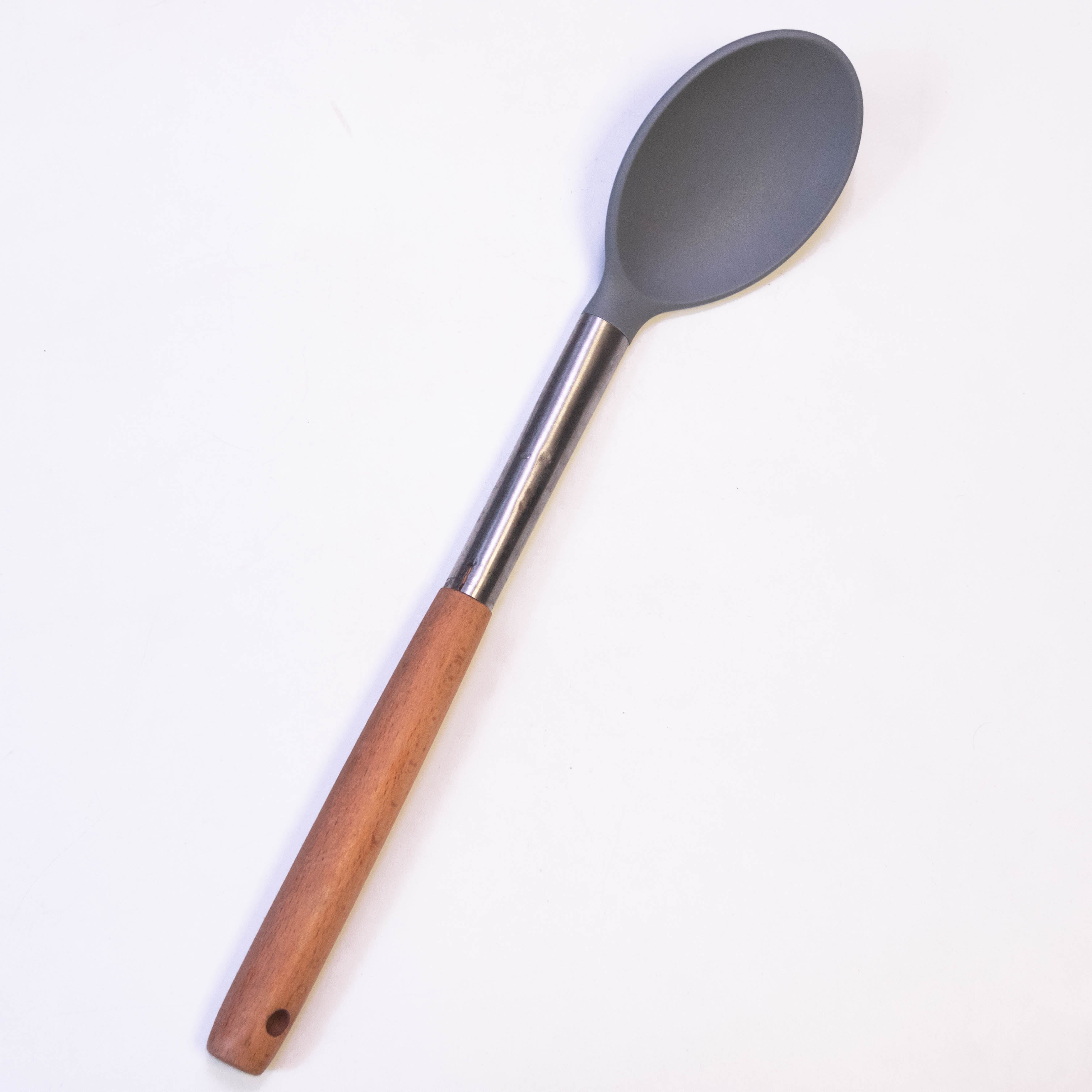 Silicone Top Ladle with Wood Steel Handle