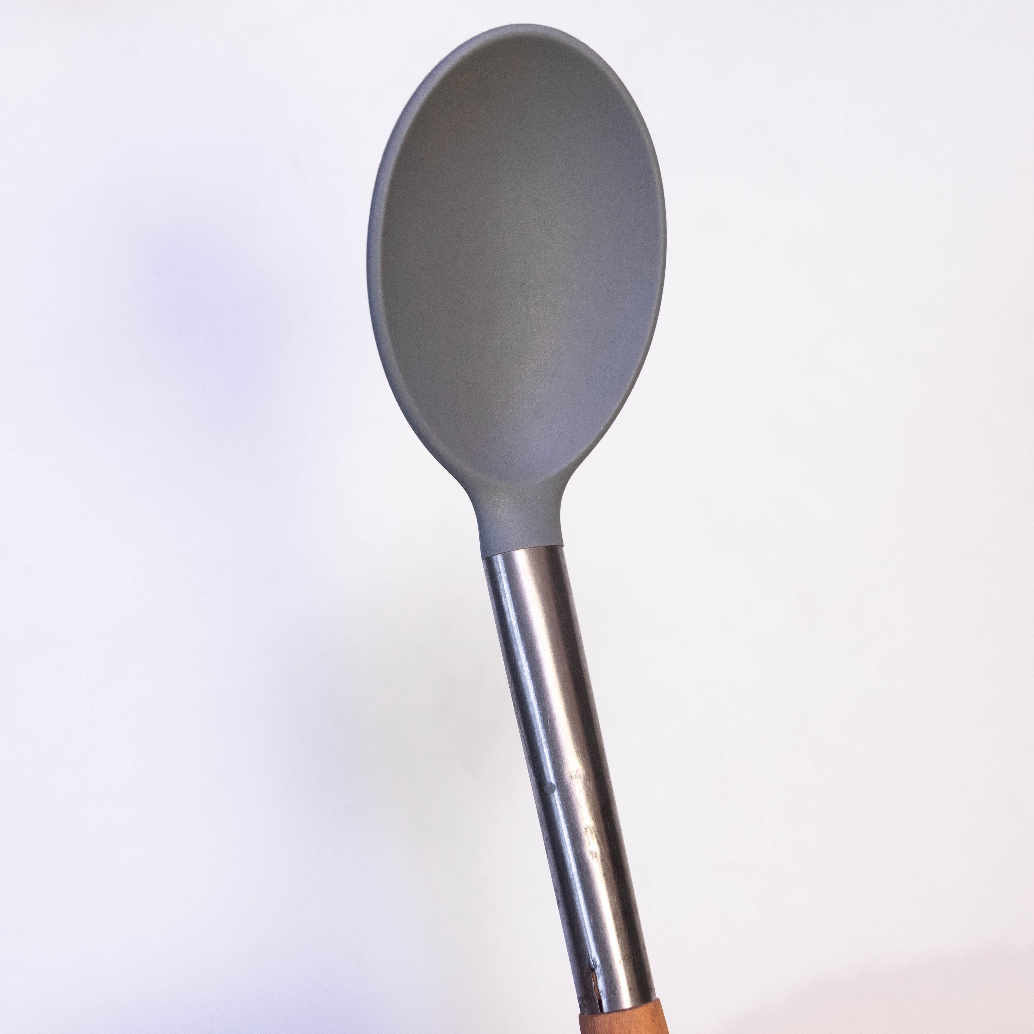 Silicone Top Ladle with Wood Steel Handle