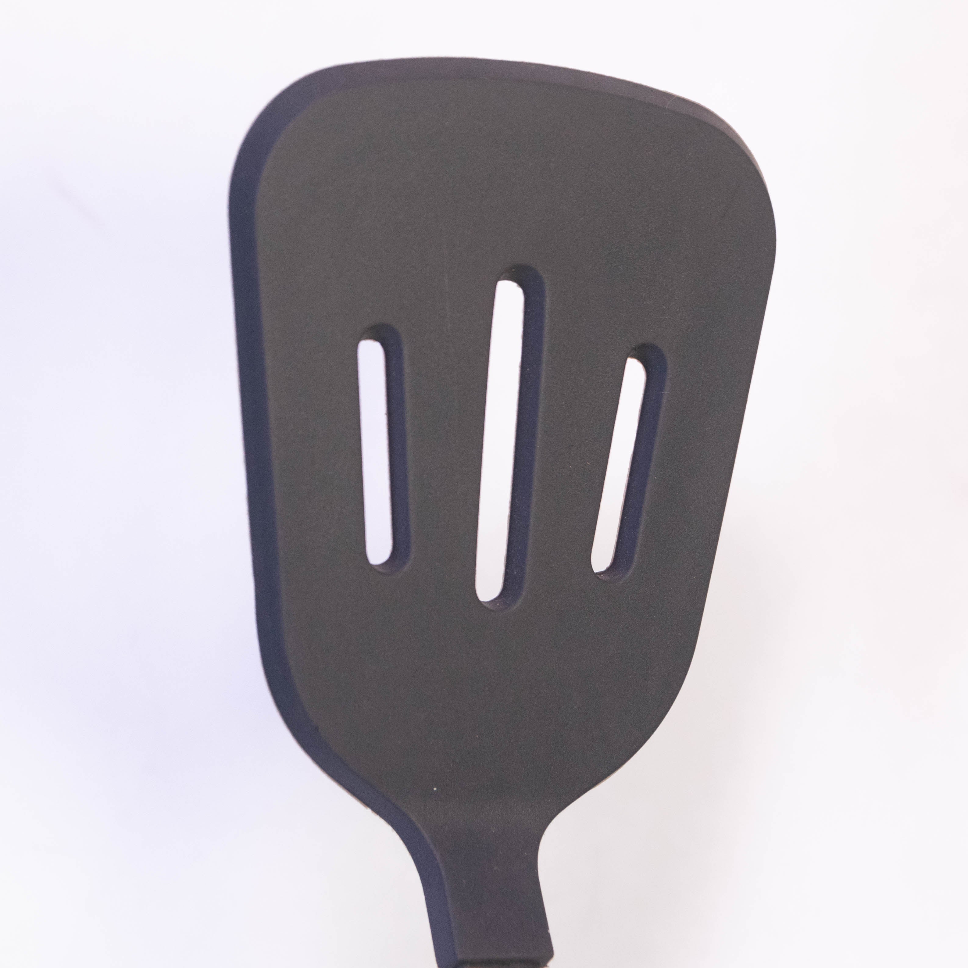 Silicone Slotted Turner with Stainless Steel Handle - Gray