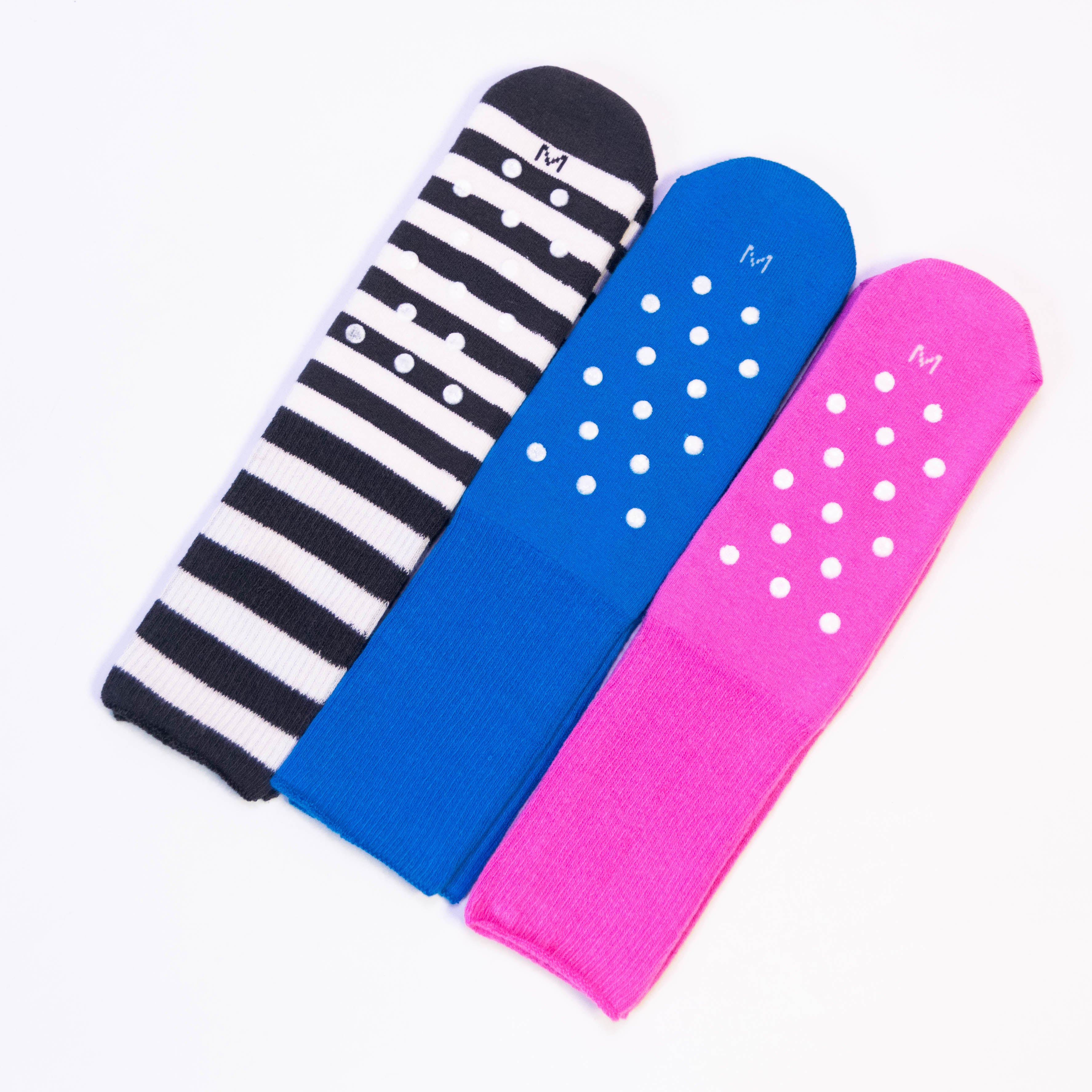 Women's Mid-Calf Socks - Striped Elegance in Multicolor Designs