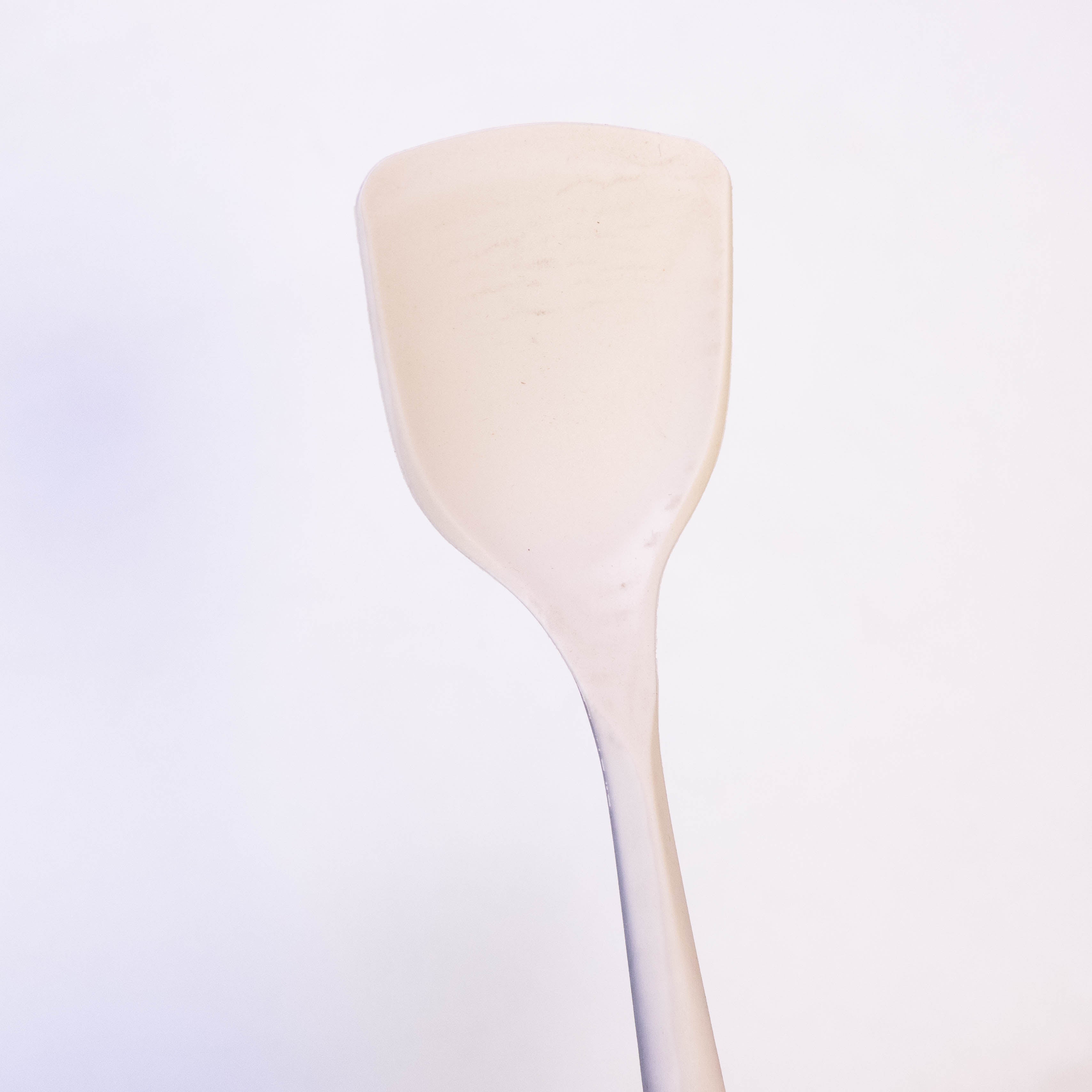 White Wooden Handle Silicone Turner - Heat Resistant Non-Stick