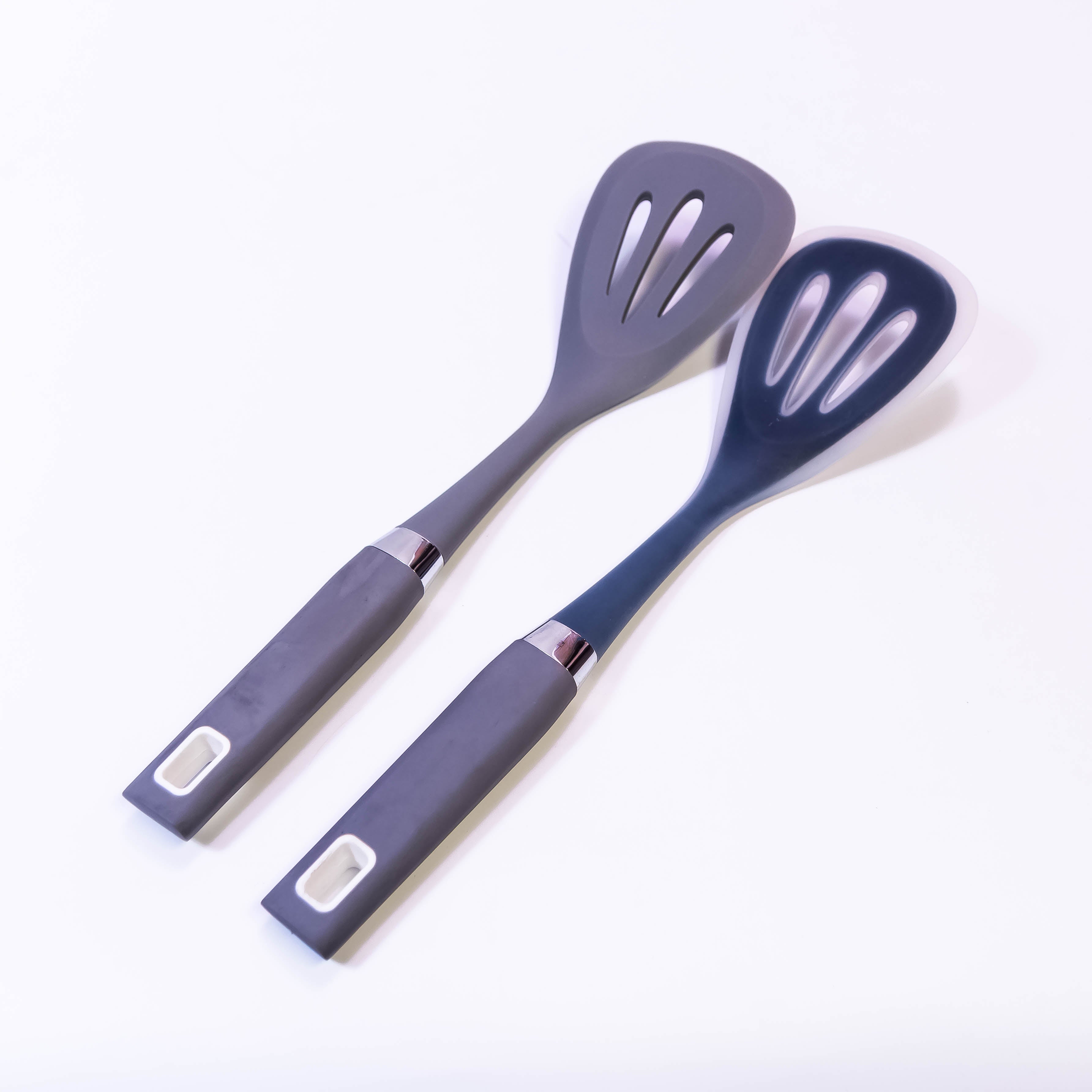 Gray Silicone Offset Slotted Turner/Spatula