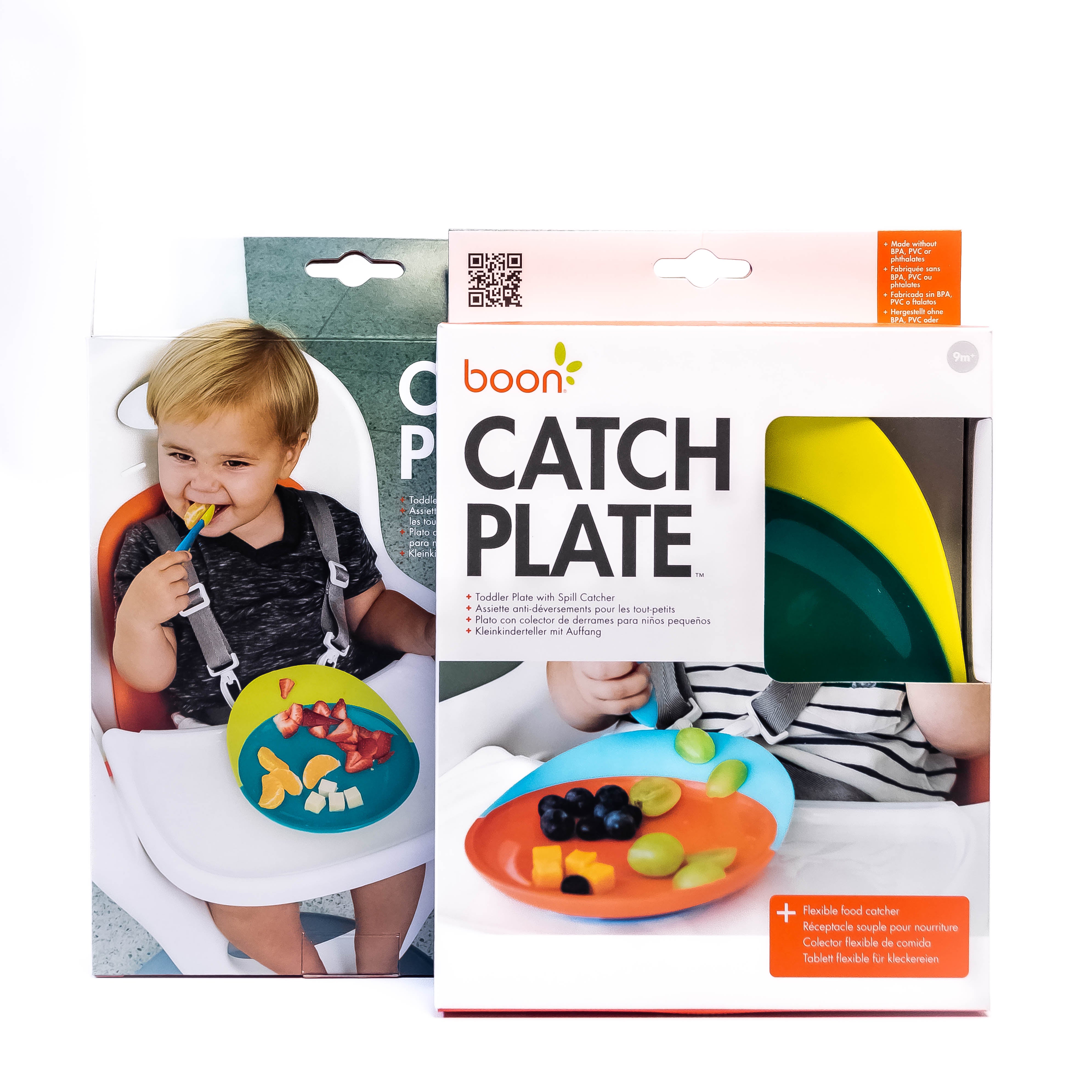 Boon Catch Plate: Toddler Plate with Spill Catcher - Mess-Free Mealtime Fun