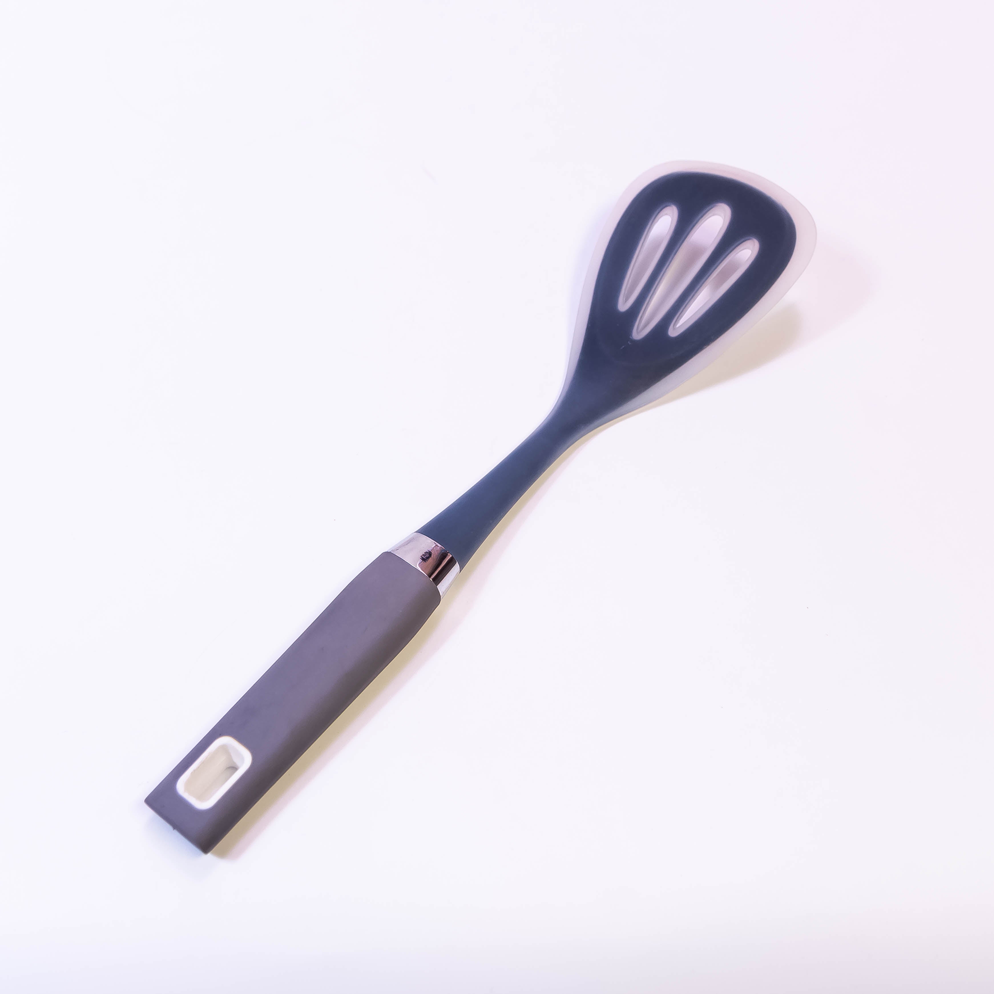 Gray Silicone Offset Slotted Turner/Spatula