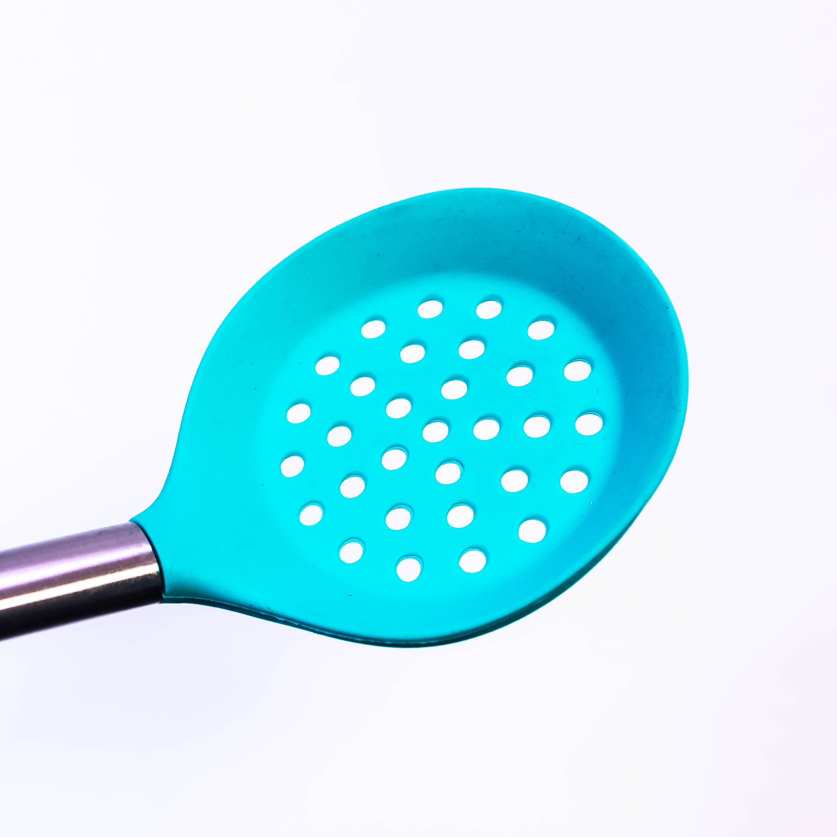 Multi-Color Silicone Strainer/Spatula with Stainless Steel Handle