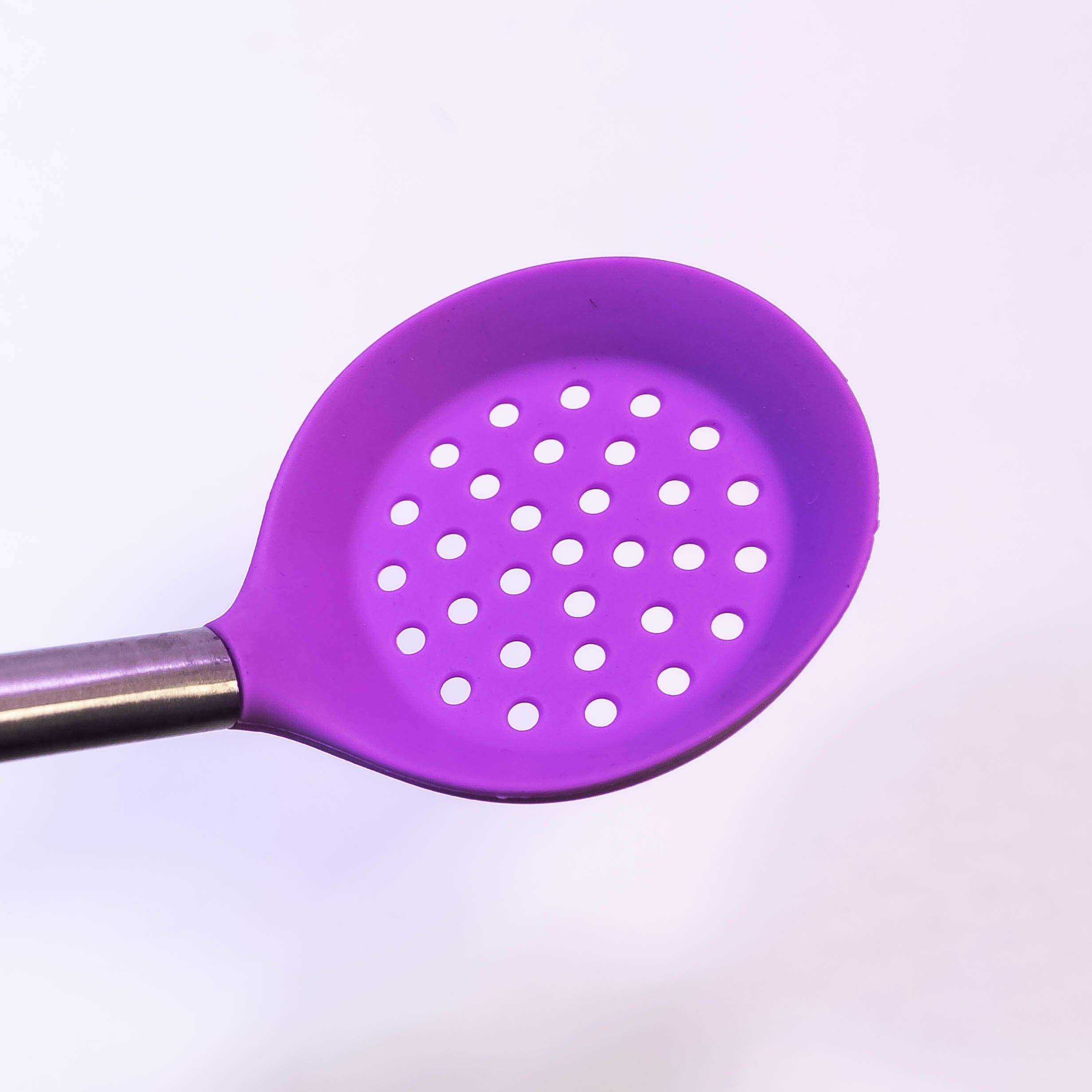 Multi-Color Silicone Strainer/Spatula with Stainless Steel Handle