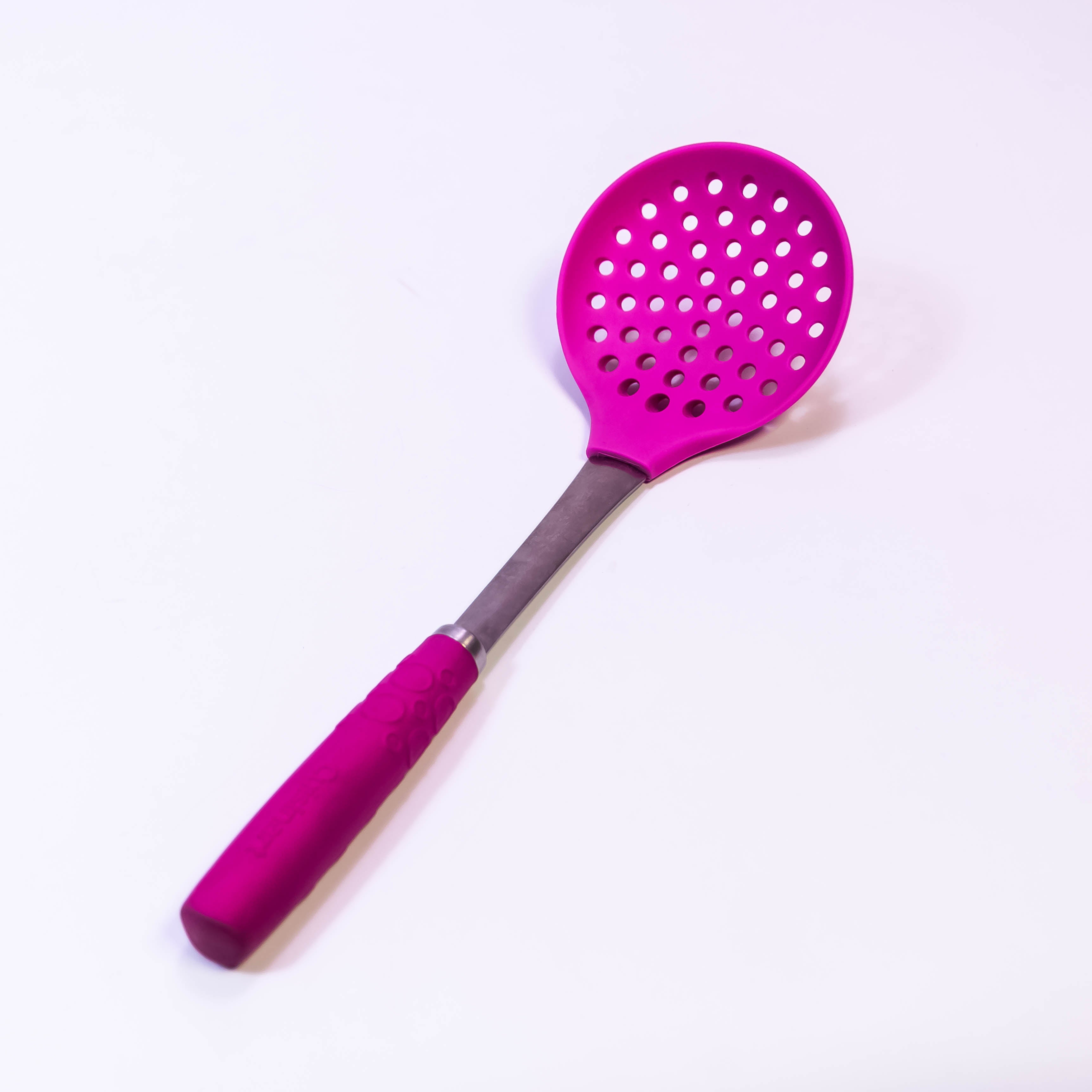 Multi-Color Silicone Strainer/Spatula with Stainless Steel Handle