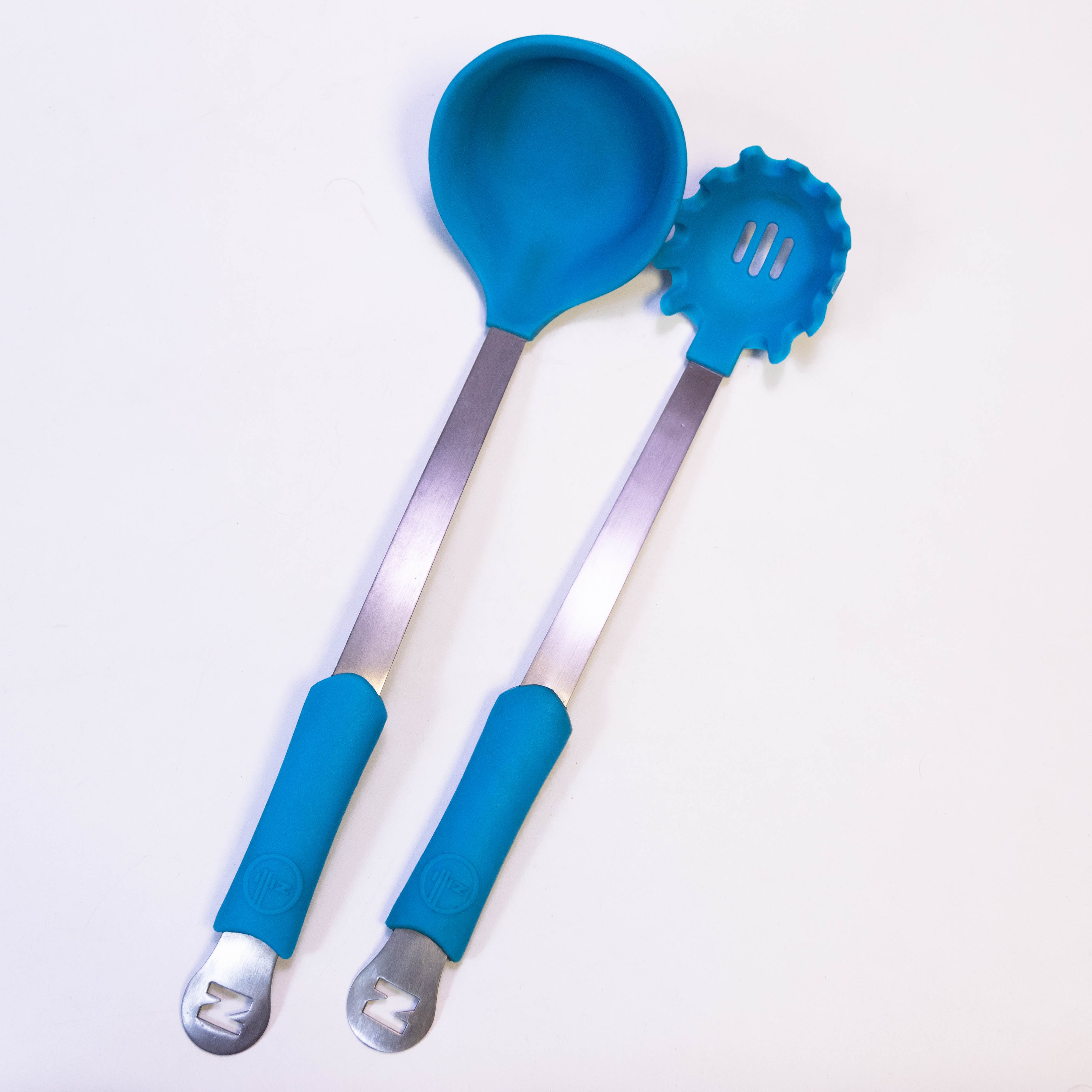 Blue Silicone Top with Long Stainless Steel Handle - 2-Piece Set