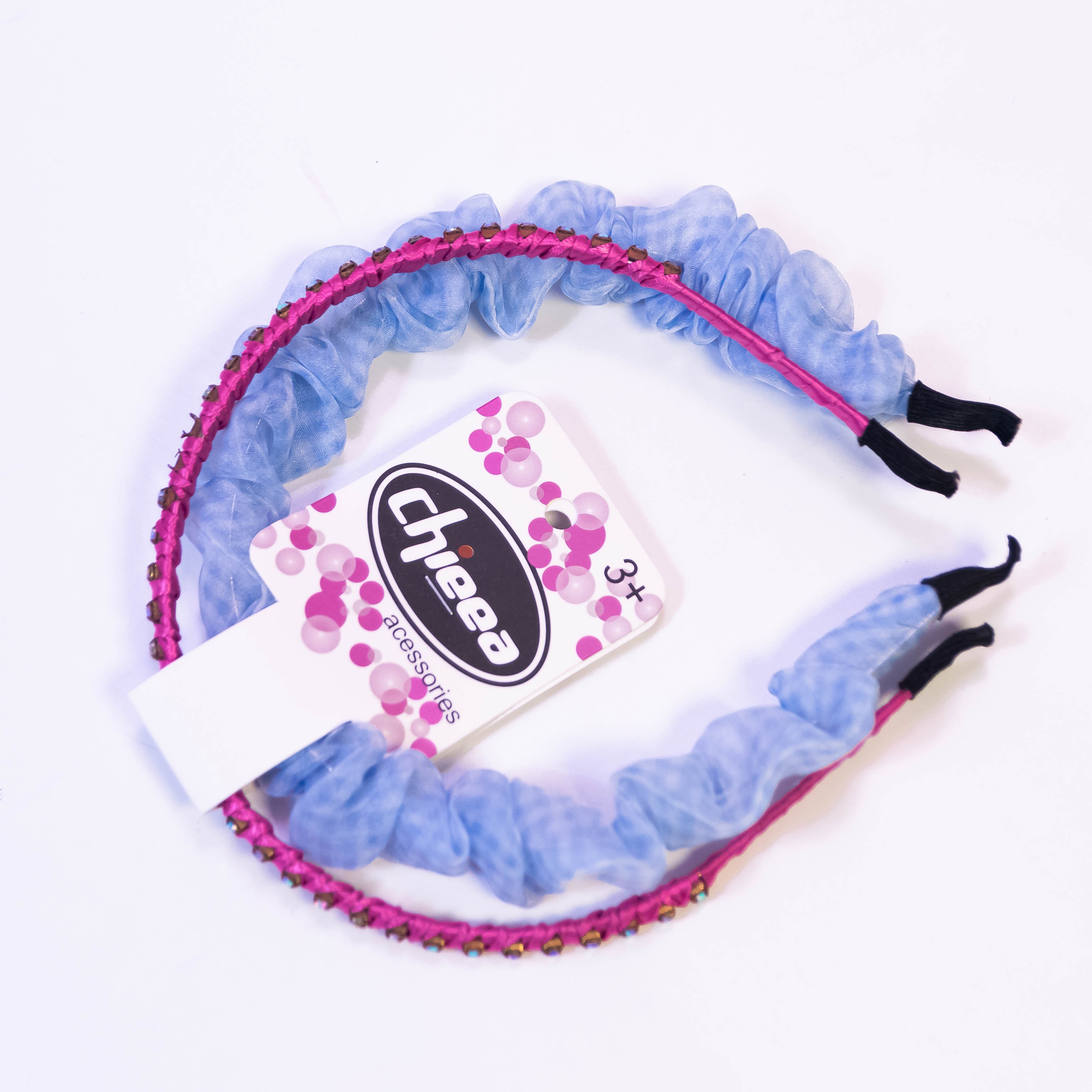 Elegant Hair Band Set - Fabric Satin and Pink Diamond Designs