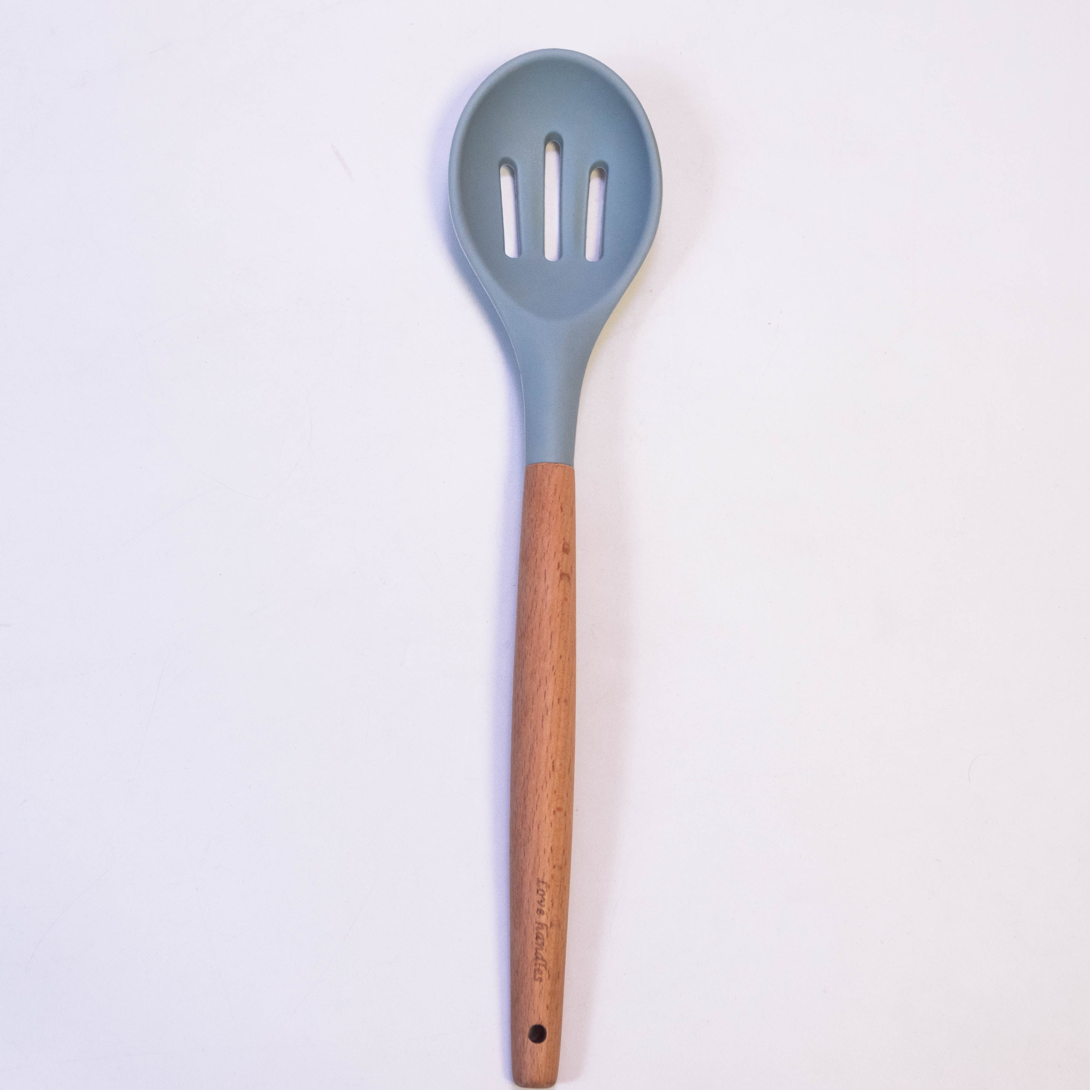 Ultimate Chef Slotted Silicone Spoon with Wooden Handle