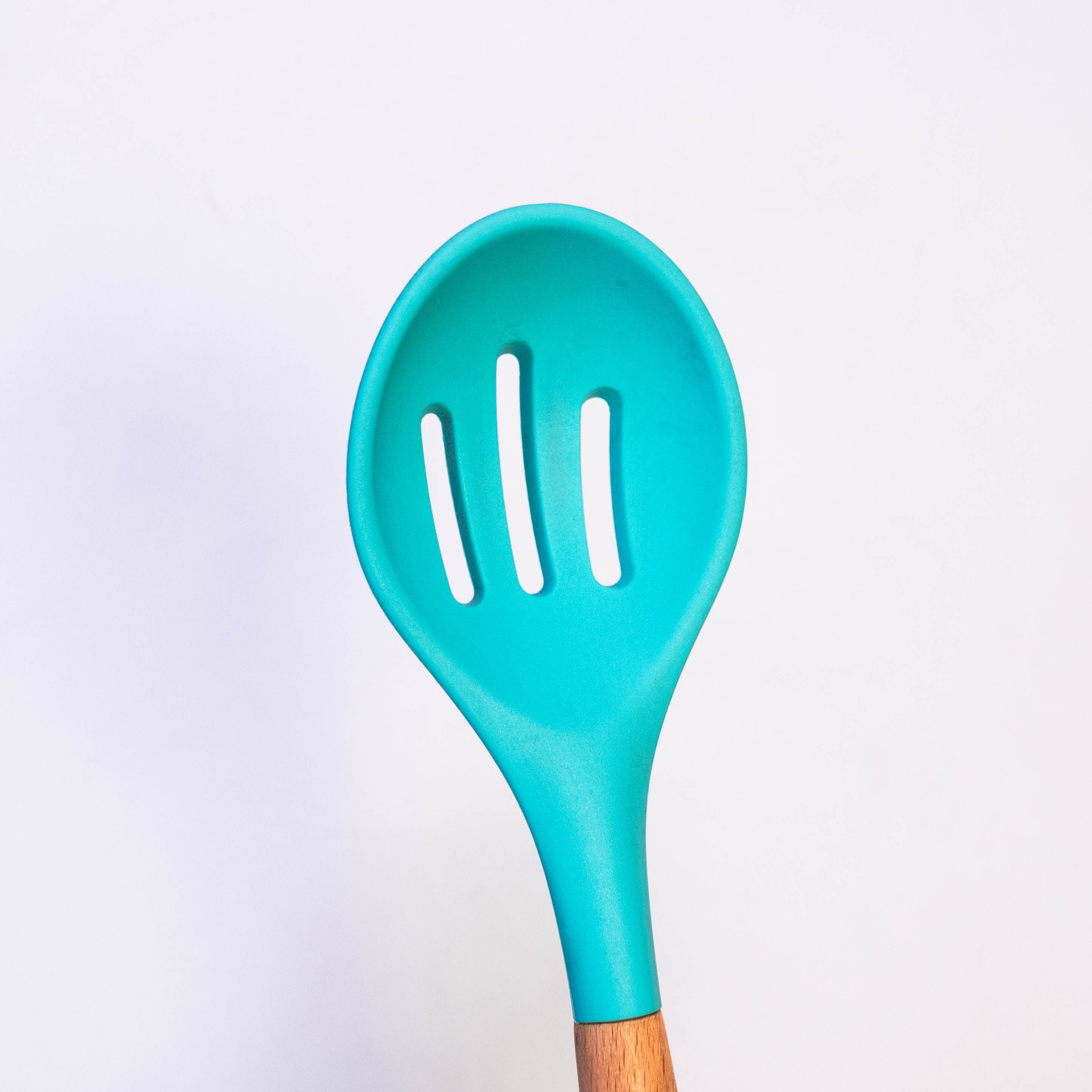 Ultimate Chef Slotted Silicone Spoon with Wooden Handle