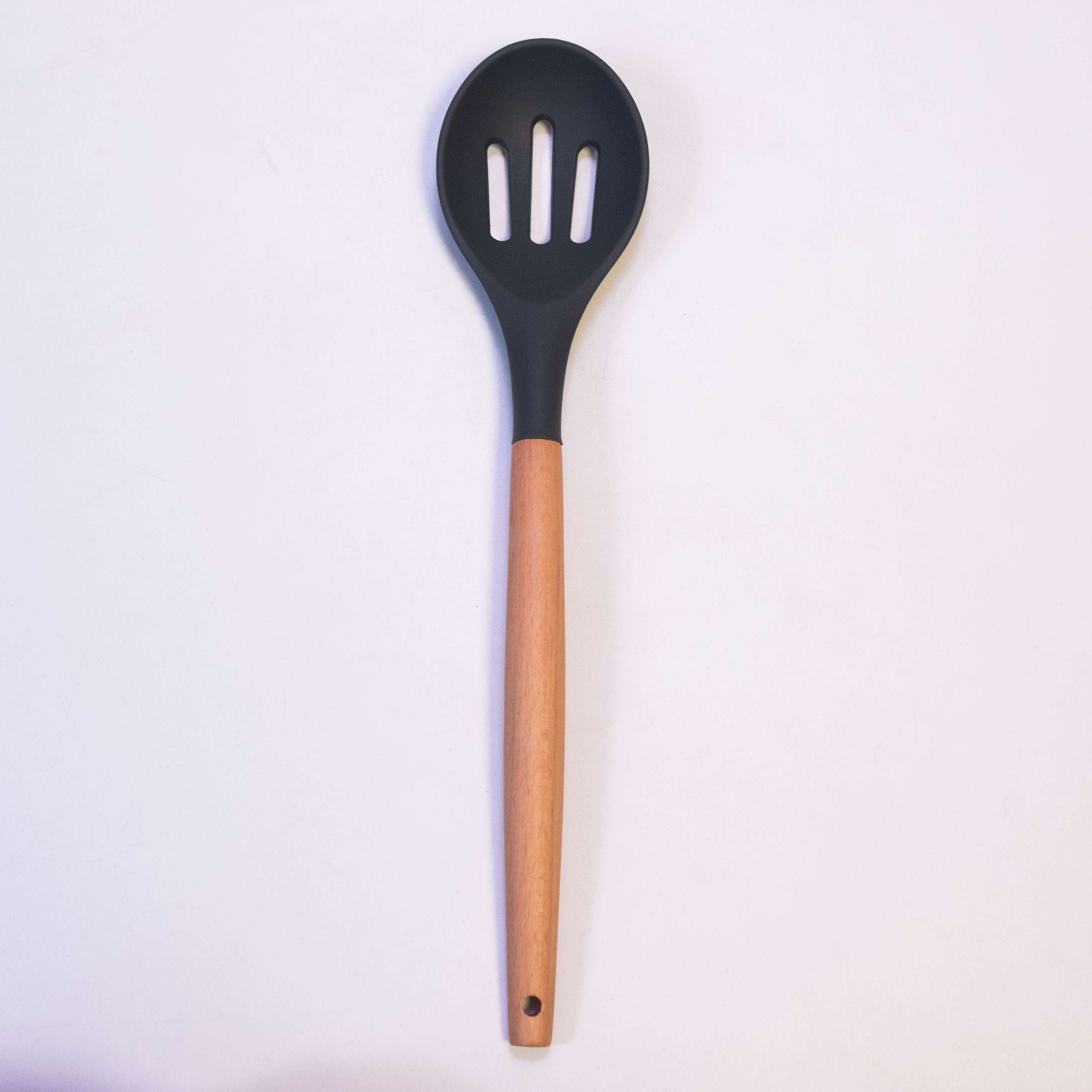 Ultimate Chef Slotted Silicone Spoon with Wooden Handle