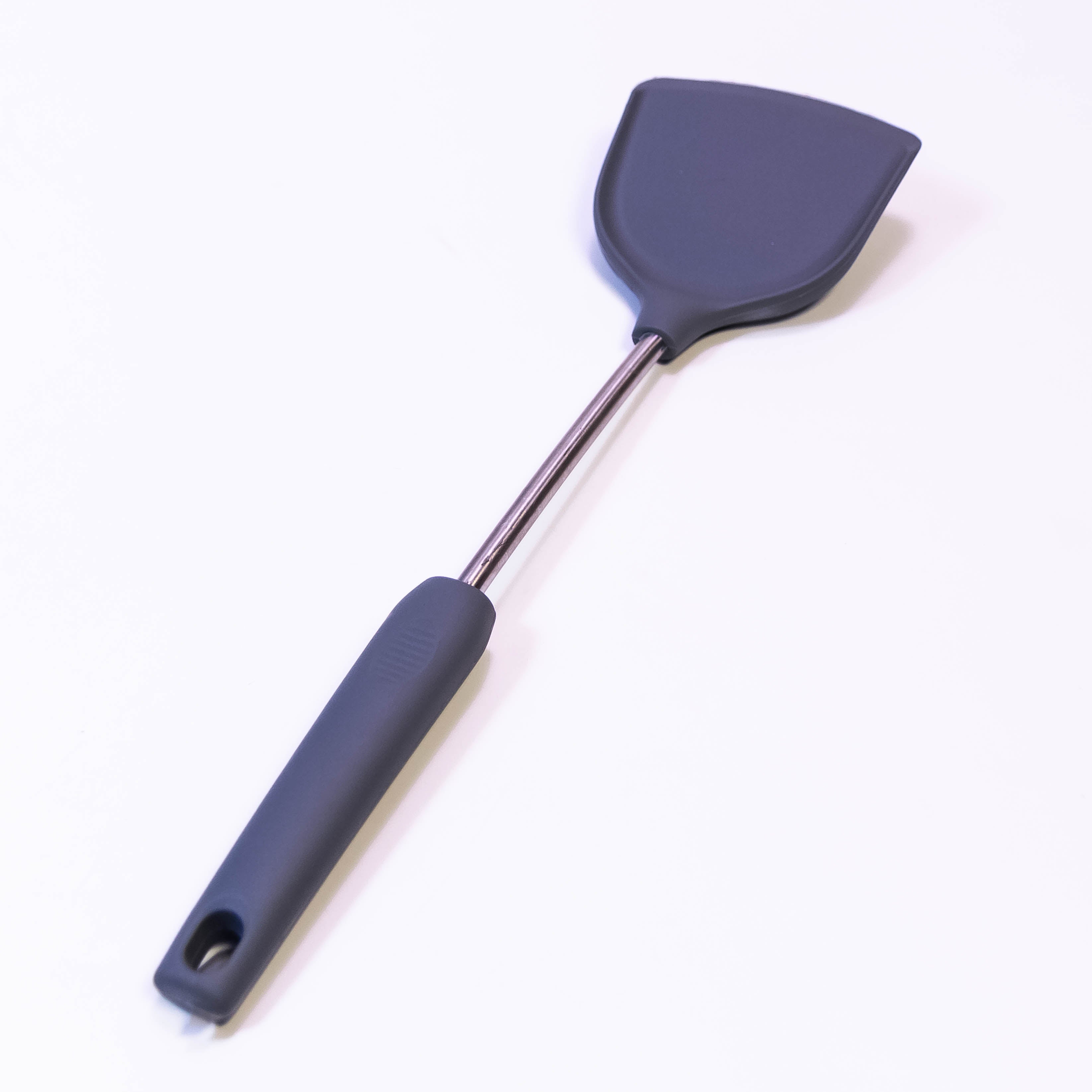 Silicone Turner Spatula with Stainless Steel Handle and Silicone Grip