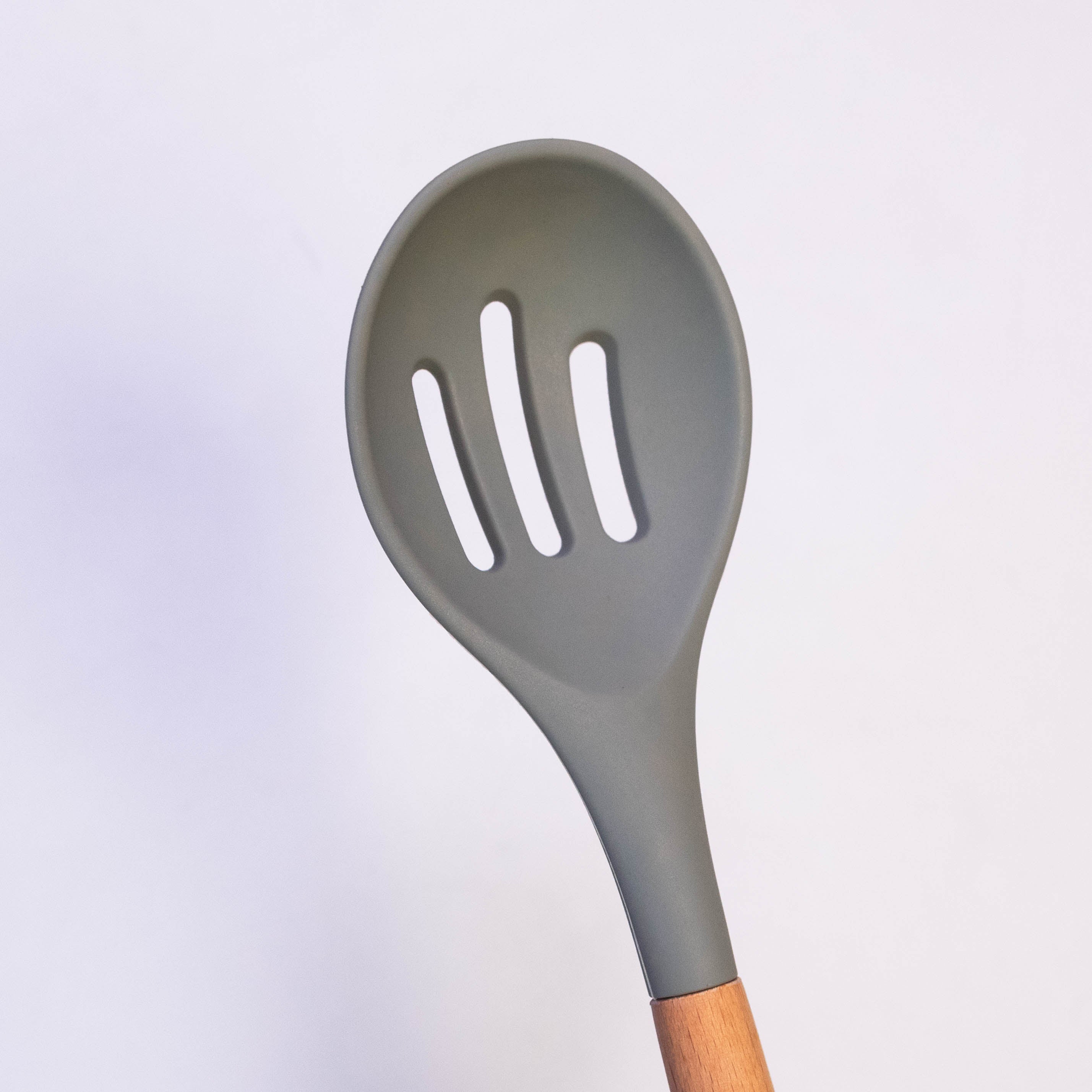 Ultimate Chef Slotted Silicone Spoon with Wooden Handle