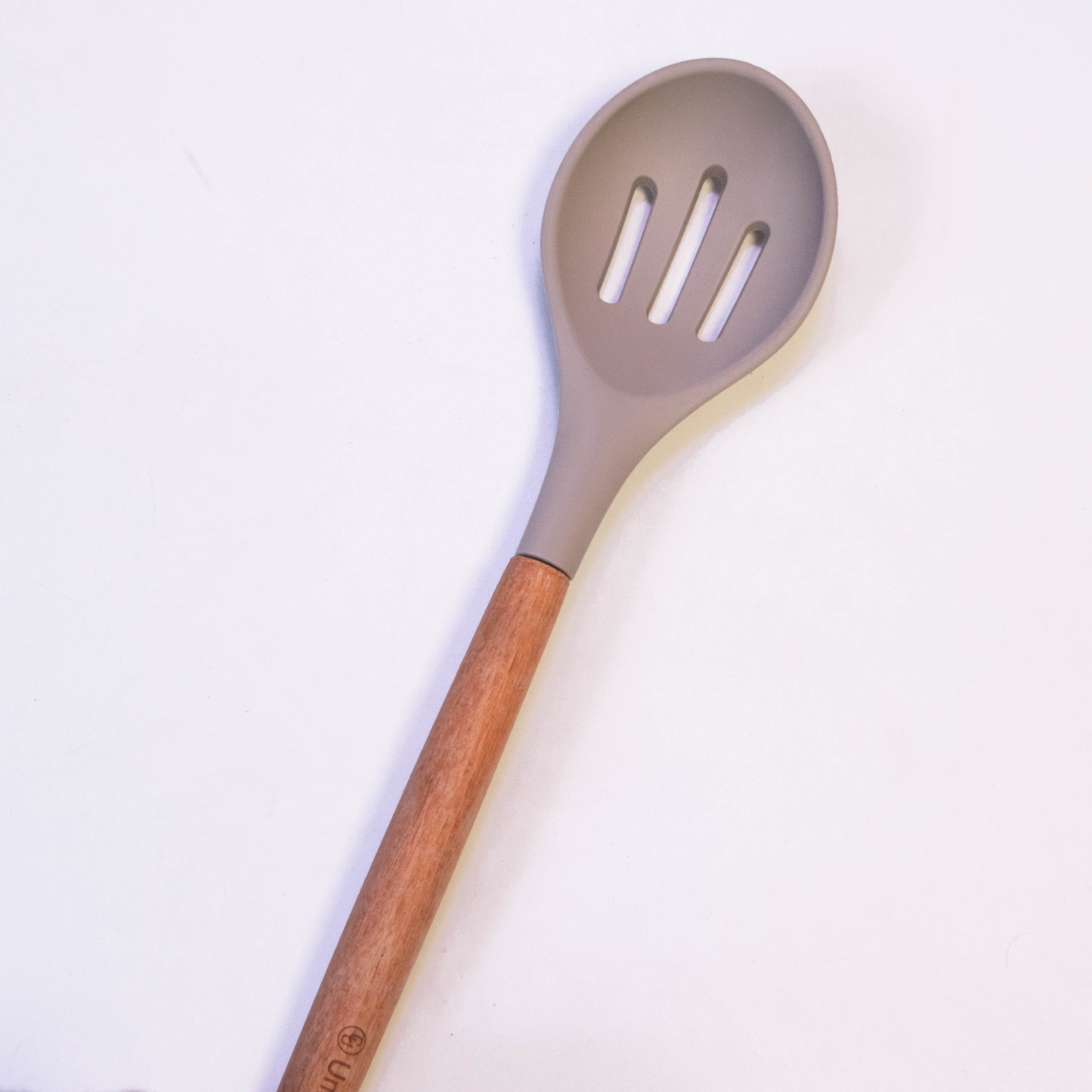 Ultimate Chef Slotted Silicone Spoon with Wooden Handle