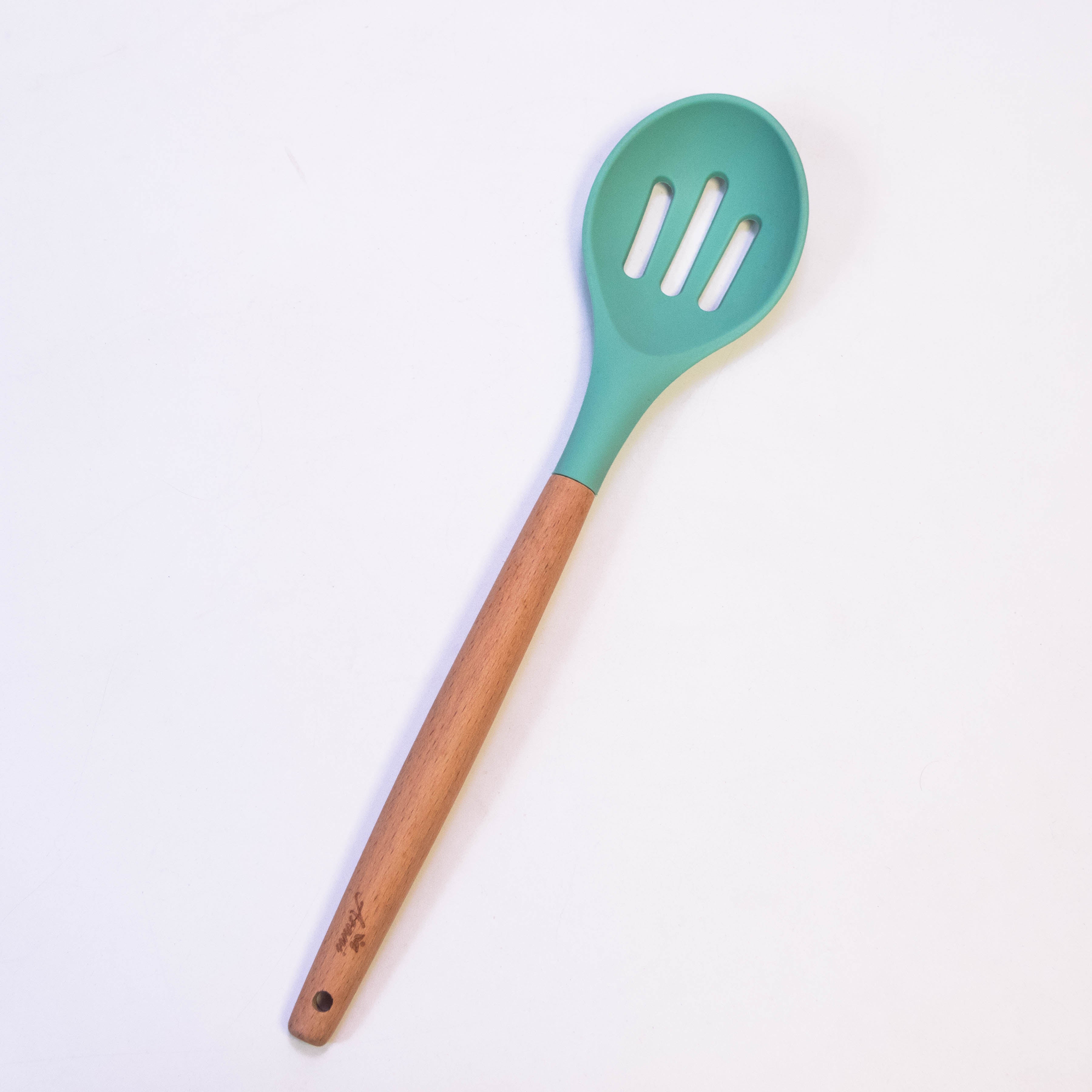 Ultimate Chef Slotted Silicone Spoon with Wooden Handle
