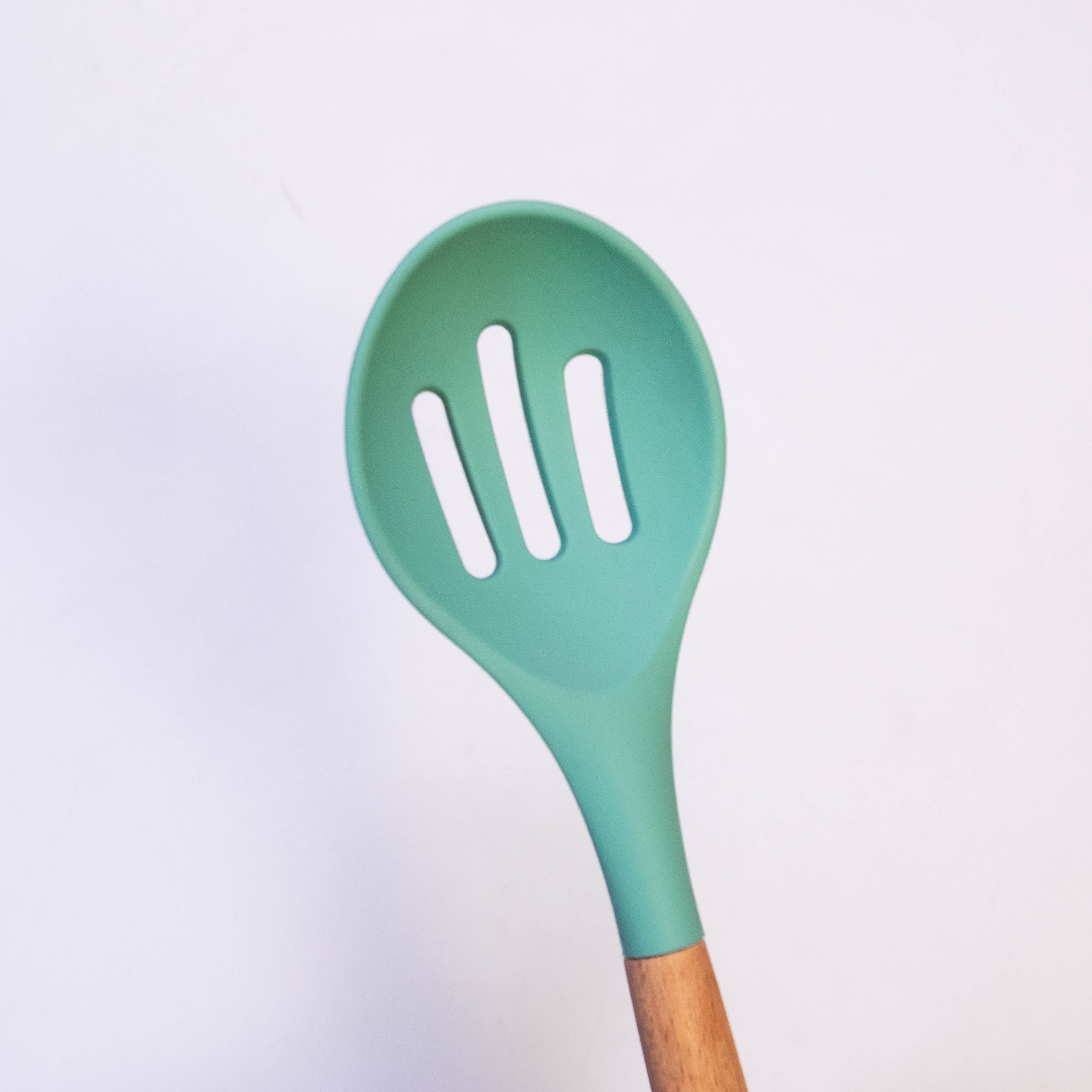 Ultimate Chef Slotted Silicone Spoon with Wooden Handle