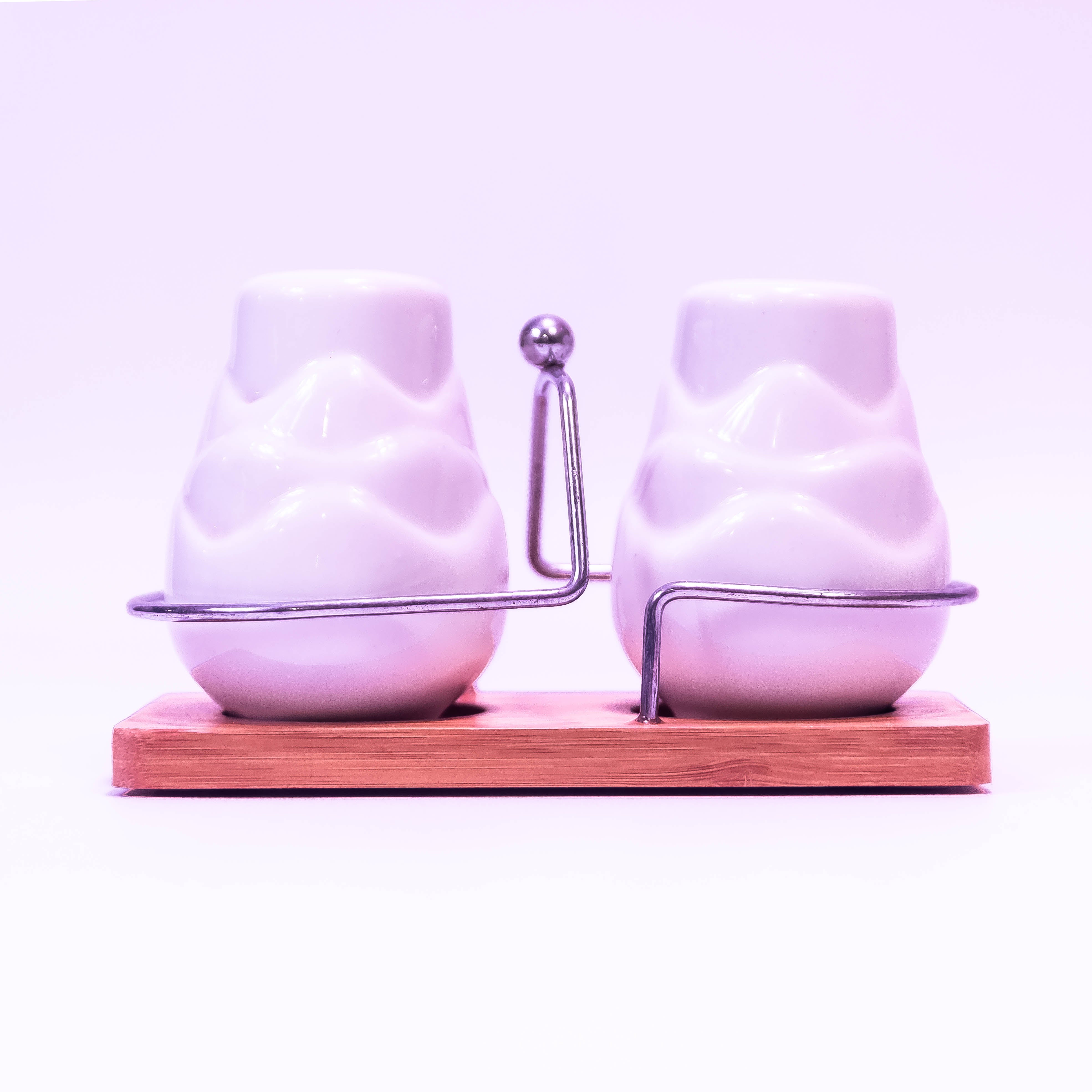 White Oval Shape Salt Box