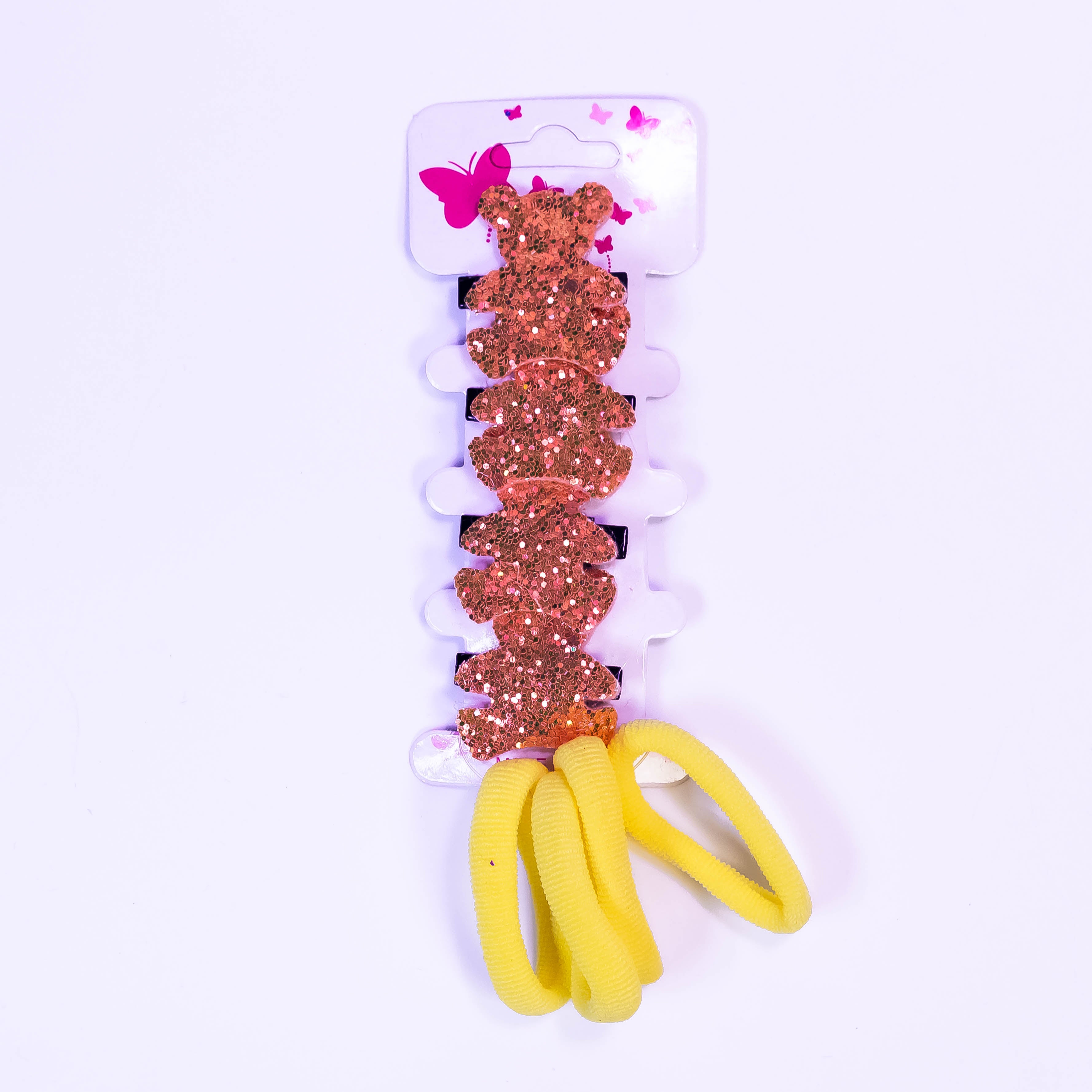 SparkleBear - Glitter Hair Clips with Hair Bands Set