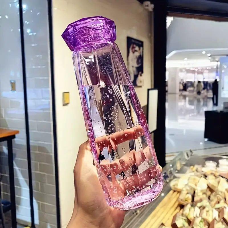 Diamond Crystal Glass Bottle Water Bottle Portable Korea Style Water Cup Drinking Juice Glass Bottle.