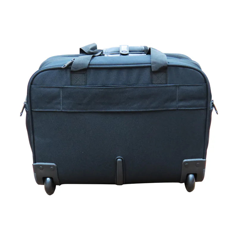 Wheeled work bag featuring an extended utility handle for easy pulling at Zoni Stores