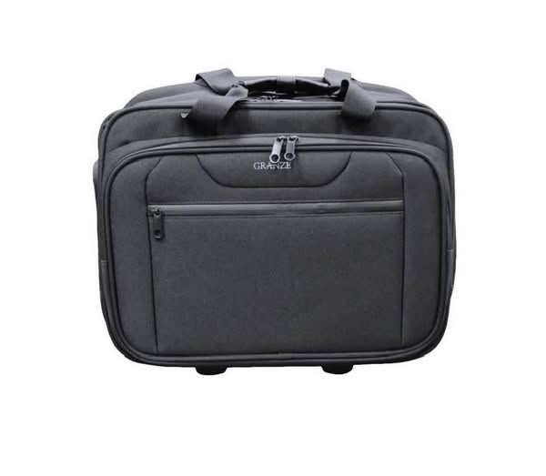 Compact cabin trolley luggage with an upright extended handle from Zoni Stores