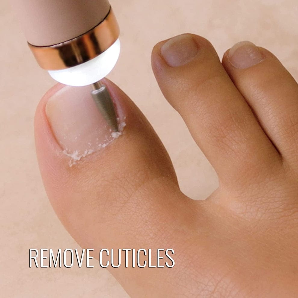 Finishing Touch Flawless Salon Nails Kit, Electronic Nail File and Full Manicure and Pedicure Tool.