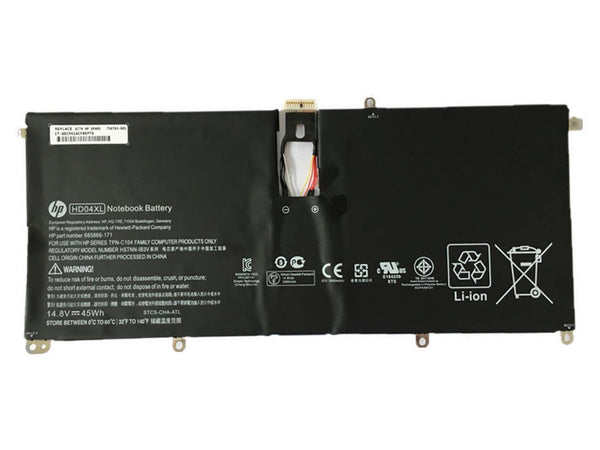HP BATTERY, Laptop Batteries ORIGINAL HD04XL Laptop Battery for HP Envy Spectre XT 13 13-2023TU 13-2021tu 13-ef2003 13-2000eg 13-2120tu 13-2113tu 13-b000 HSTNN-IB3V TPN-C104 685866-1B1 685866-171 Notebook Battery