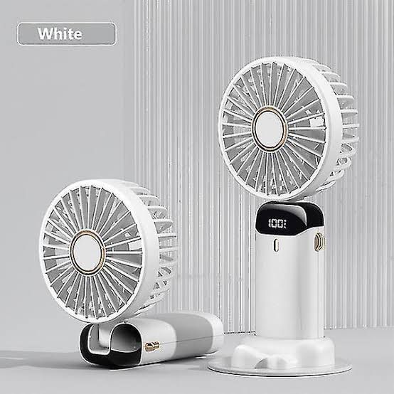 Heavy Rechargeable Handy Fan with Digital LED Display and 5 Speed Control.