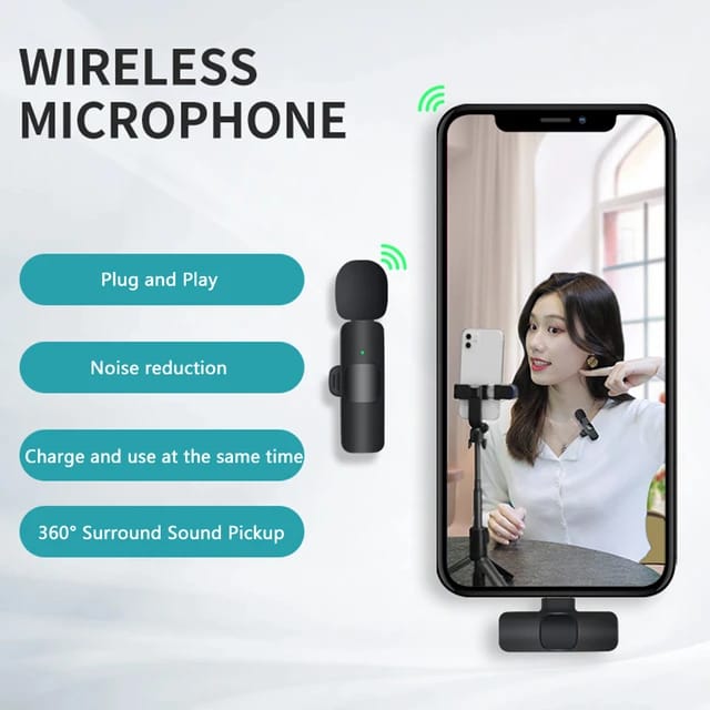 K8 Wireless Microphone Universal Plug Play Mini Collar Clip Microphone Transmitter for Mobile Phone.