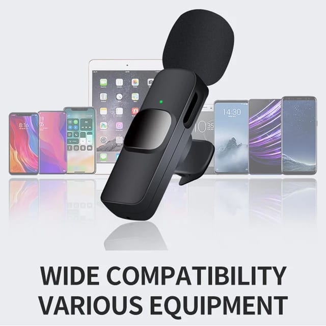 K8 Wireless Microphone Universal Plug Play Mini Collar Clip Microphone Transmitter for Mobile Phone.