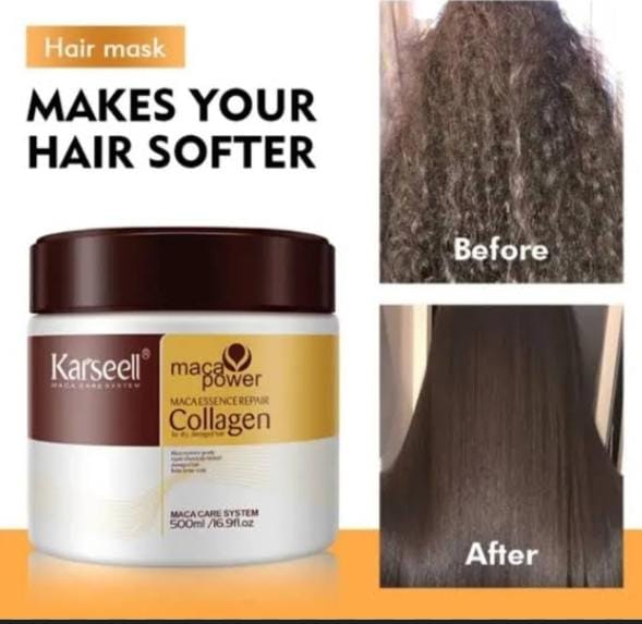 Karseell Collagen Hair Treatment Deep Repair Conditioning Argan Oil Collagen Hair Mask Essence for Dry Damaged Hair All Hair Types 500ml.