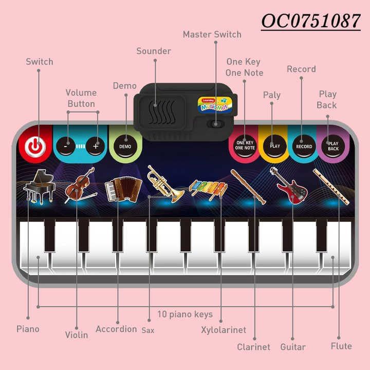 Kids Playing Musical MatCarpet (10 Musical Keys  8 Instruments) Size 2ft by 1ft almost.