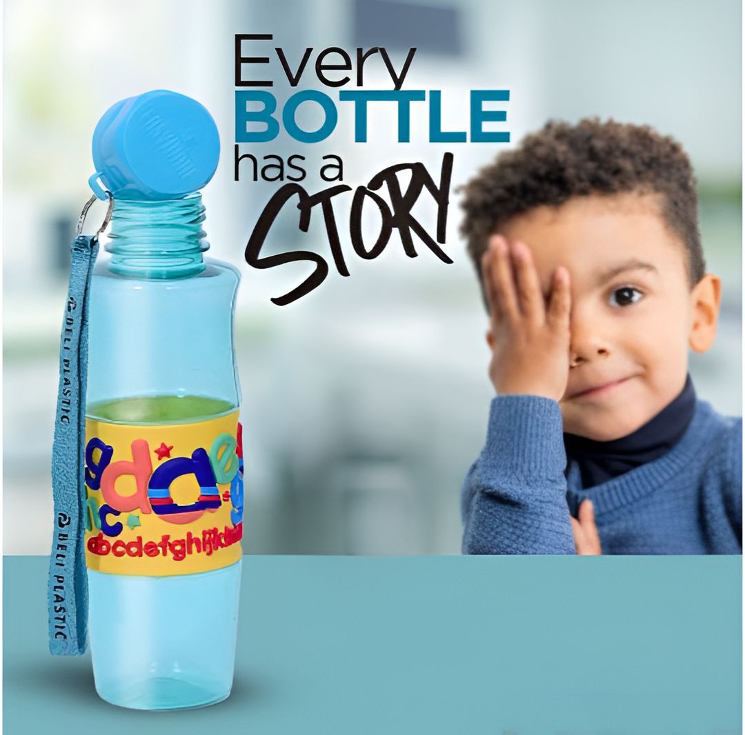 Kids School Water Bottles with Front Rubber Grip.