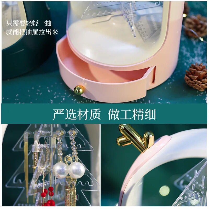 Luxury Rotating Jewellery Tree Organizer with Mini Drawer.