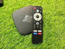 MagicPlay Android TV box with smart remote control, available at Zoni Stores Pakistan.