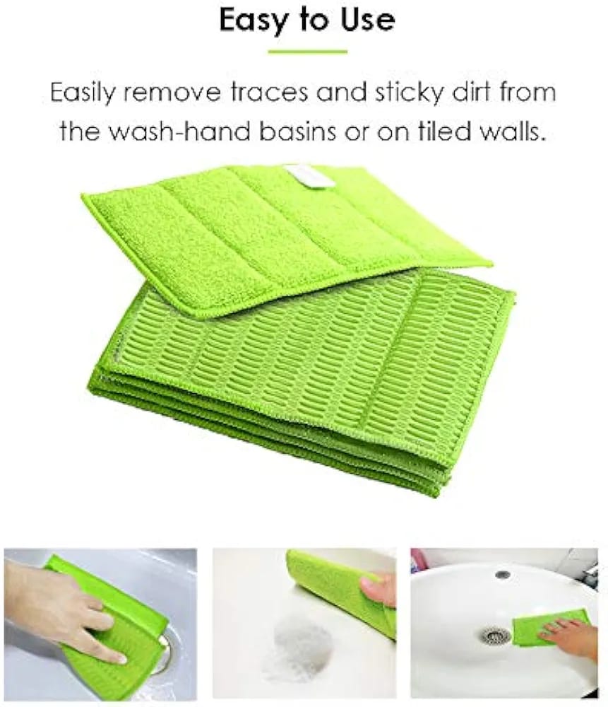 Multi-purpose 2-in-1 Microfiber Bathroom Pad Double Sided Sponge Cleaning Pad High-performance.