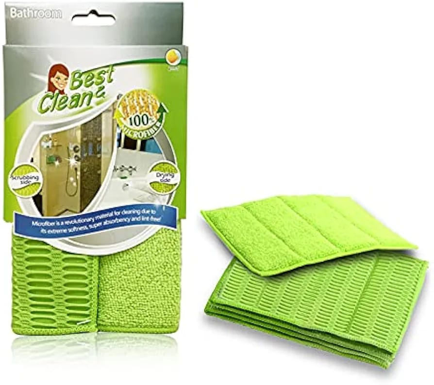 Multi-purpose 2-in-1 Microfiber Bathroom Pad Double Sided Sponge Cleaning Pad High-performance.