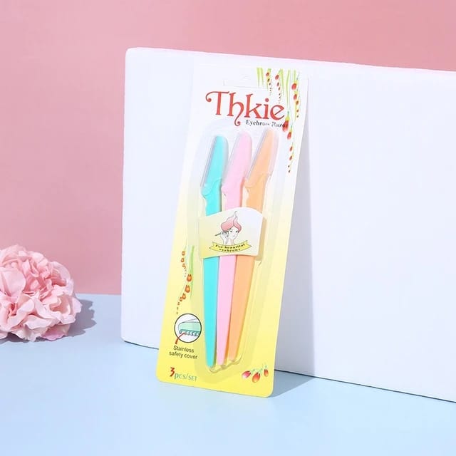 Pack Of 3 Eyebrow Trimmer Safety Razor Face Shaver Blades.