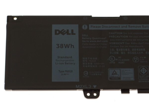 DELL BATTERY,  ORIGINAL F62G0 Laptop Battery for Dell Inspiron 13 7000 7370 7373 7380 7386 5370 39DY5 039DY5 RPJC3 P83G P87G P91G P91G001 P83G001 P83G002 P87G001 R1605S 0RPJC3 D1525S D1505G D1605S D2505G 11.4V 38WH 100% Original Laptop battery