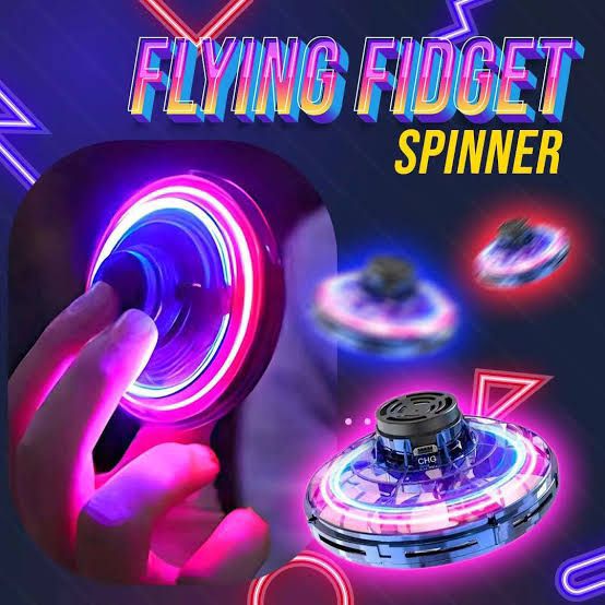 Rechargeable Flying Fidget Spinner with Premium Gift Box – Hand-Controlled Flying Orb Toy, Mini Drone Space Ball with LED Lights