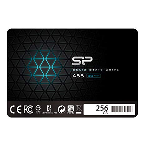 DESKTOP HARD DISK DRIVES, HARD DISK DRIVES, LAPTOP HARD DISK DRIVES, SSDS Silicon Power 256GB SSD 3D NAND A55 SLC Cache Performance Boost SATA III 2.5″ 7mm (0.28″) Internal Solid State Drive (SP256GBSS3A55S25)