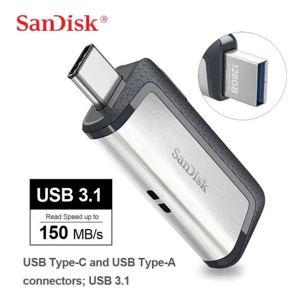 SANDISK, USB DRIVES SanDisk Type-C USB 3.1 Dual interface OTG Pen Drive 256GB Ultra Dual Drive USB 3.1 Type-C up to 150M/s