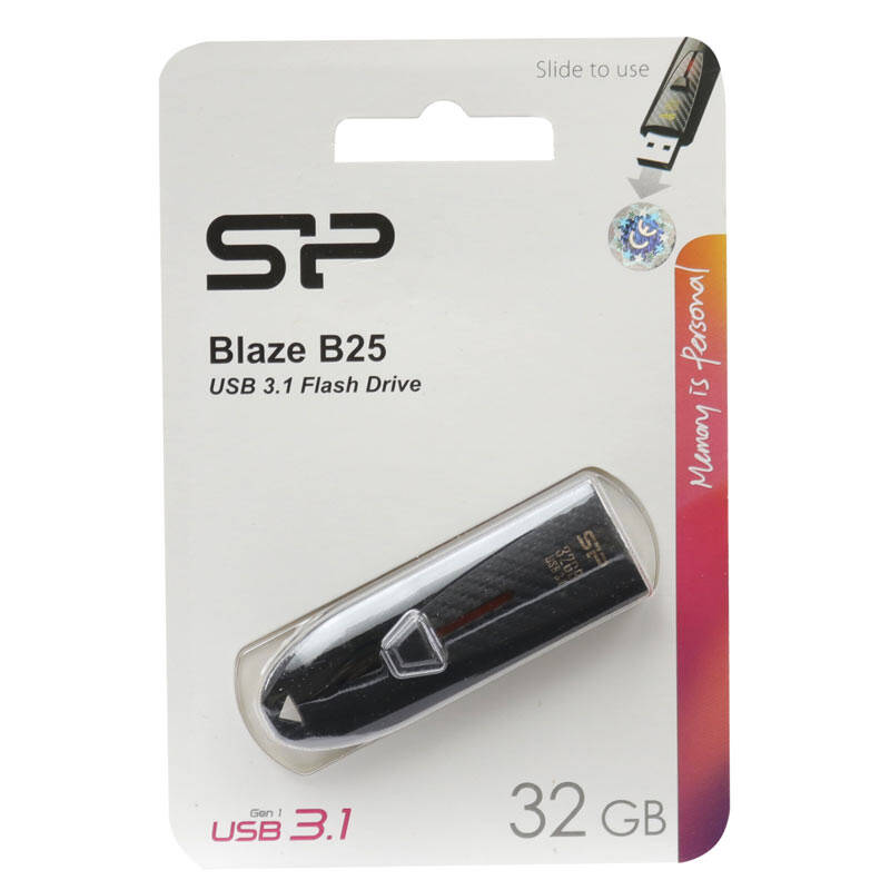 SILICON POWER, USB DRIVES Silicon Power Blaze B25 32GB Slide USB 3.2 Flash Drive