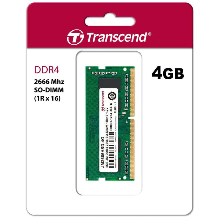 DDR4 RAMS, Laptop RAMs Transcend 4GB DDR4 2666MHz SO-DIMM Laptop RAM