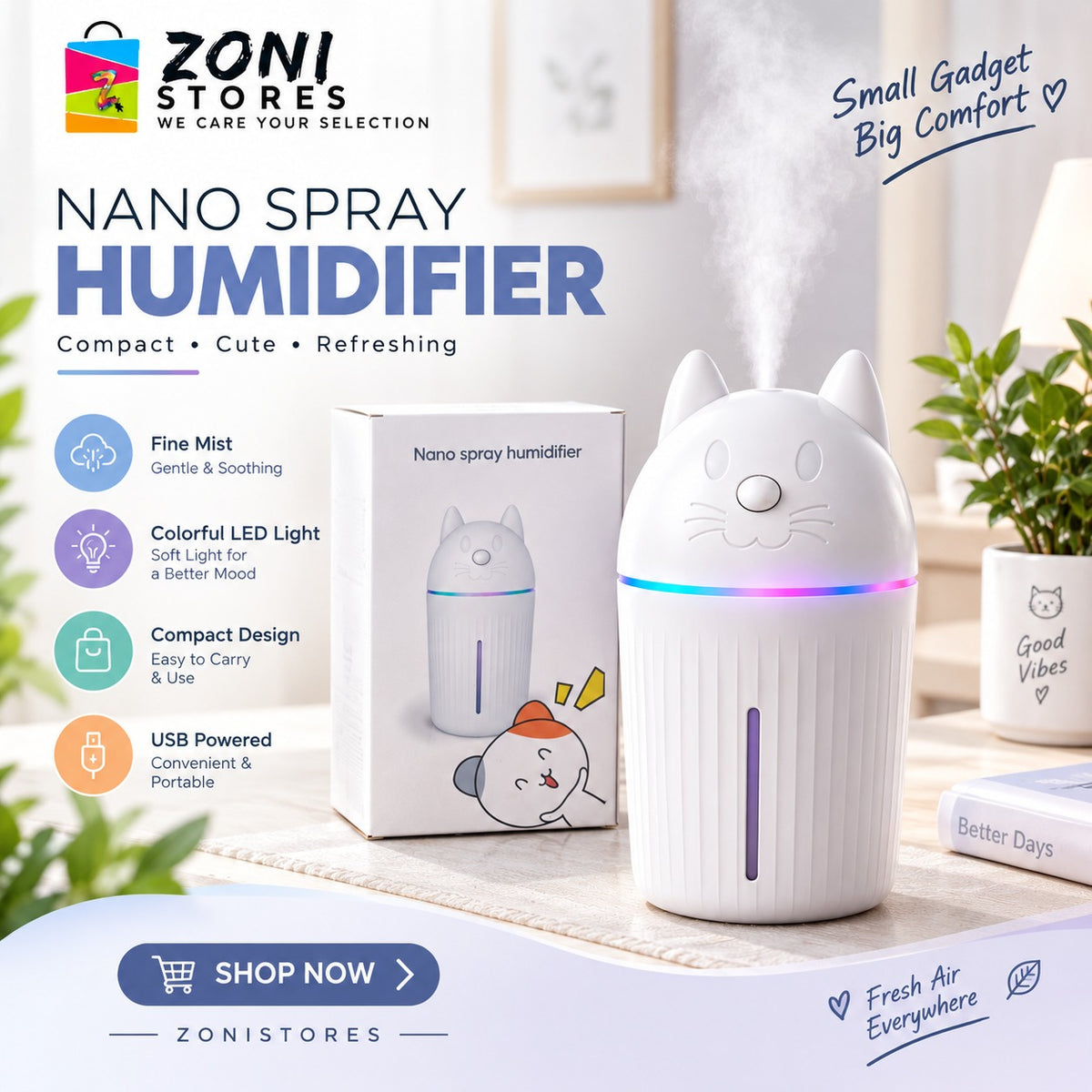 Nano Spray Humidifier – Fresh Air Everywhere